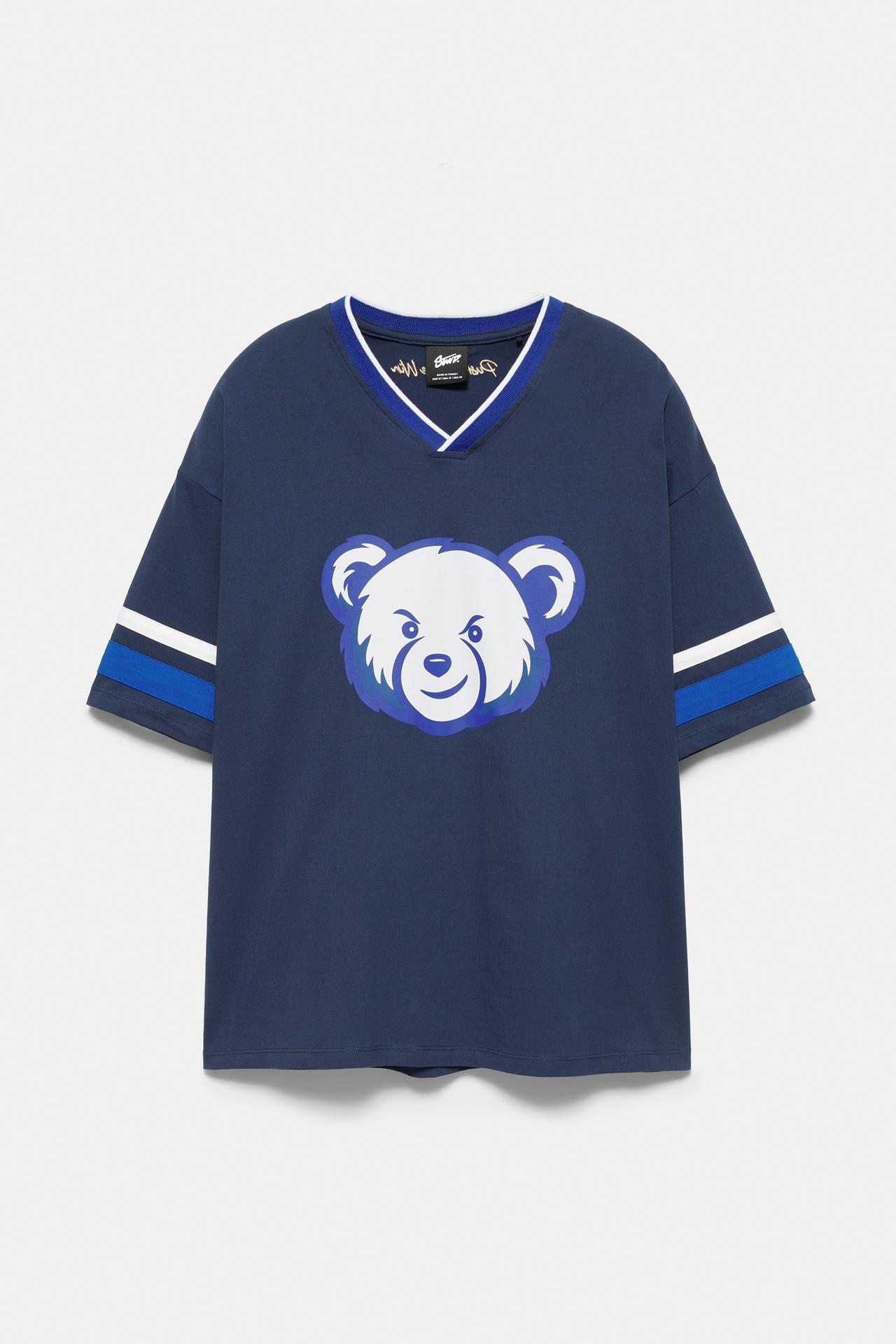 STWD bear hockey T-shirt — Blue