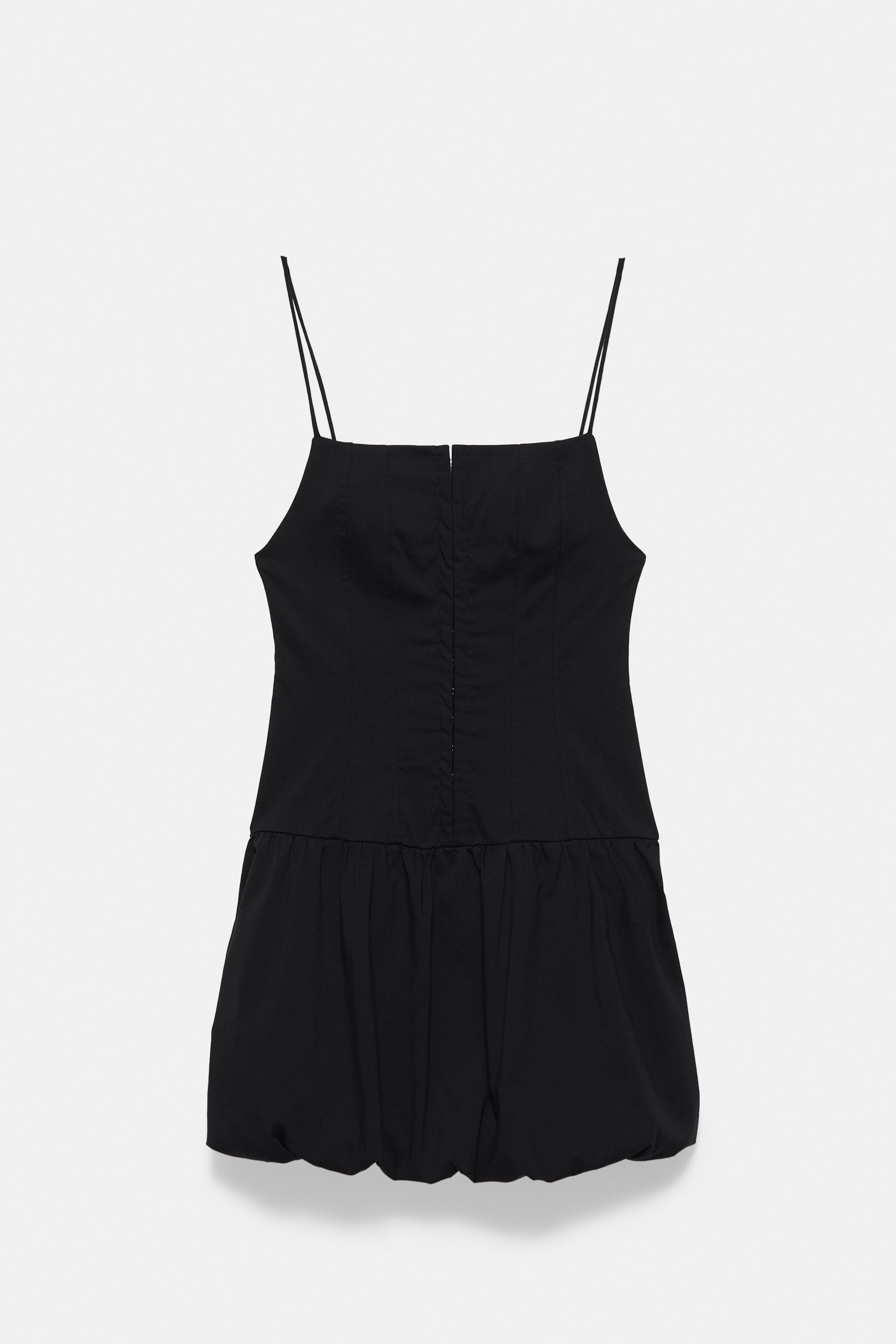 Short corsetry-inspired strappy dress — Black