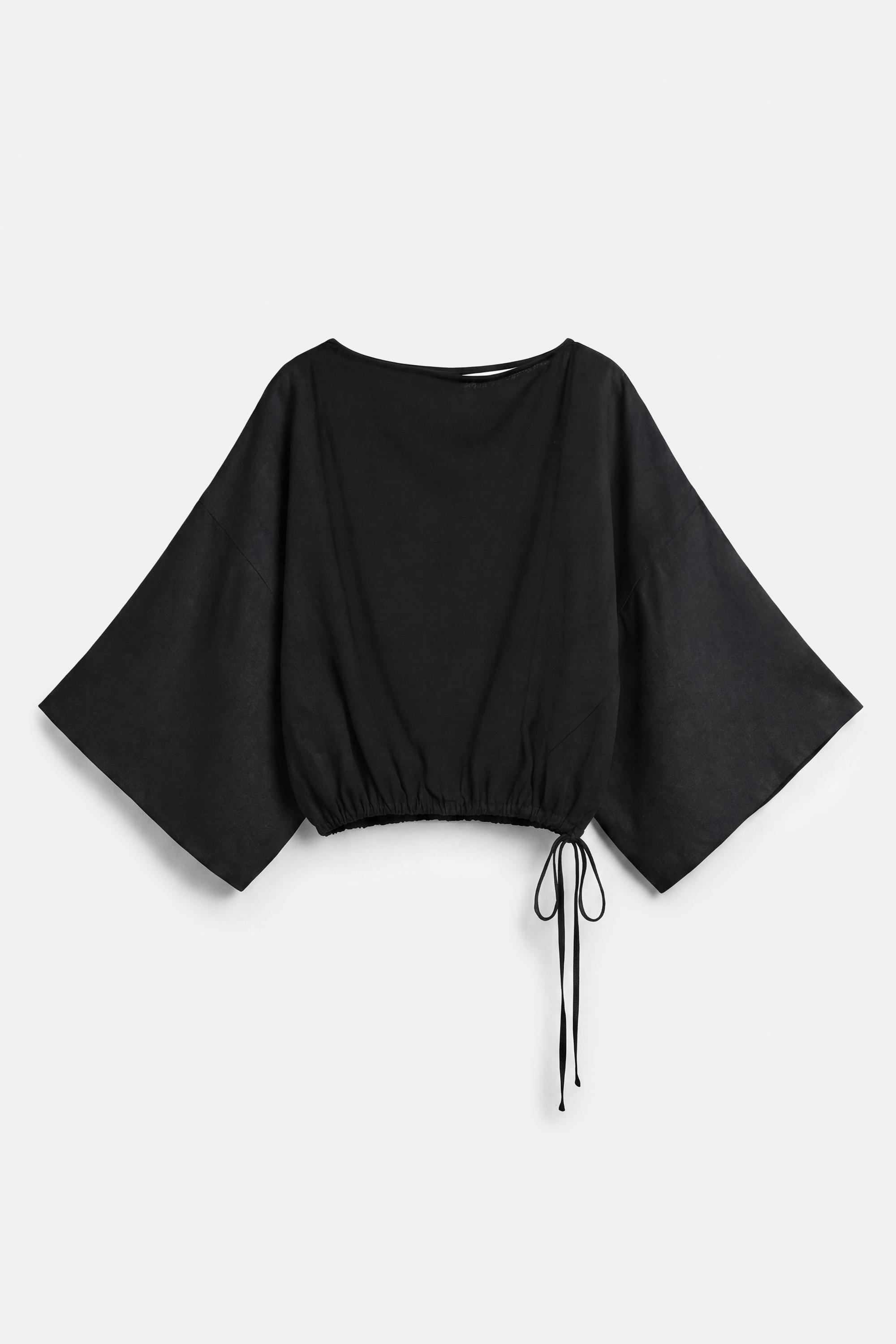 Cape blouse — Black