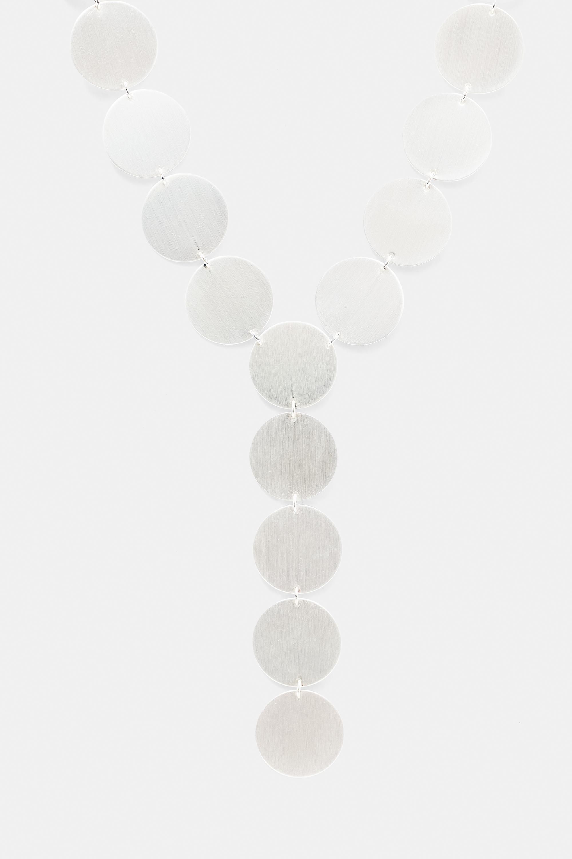 Circular lariat necklace — Silver