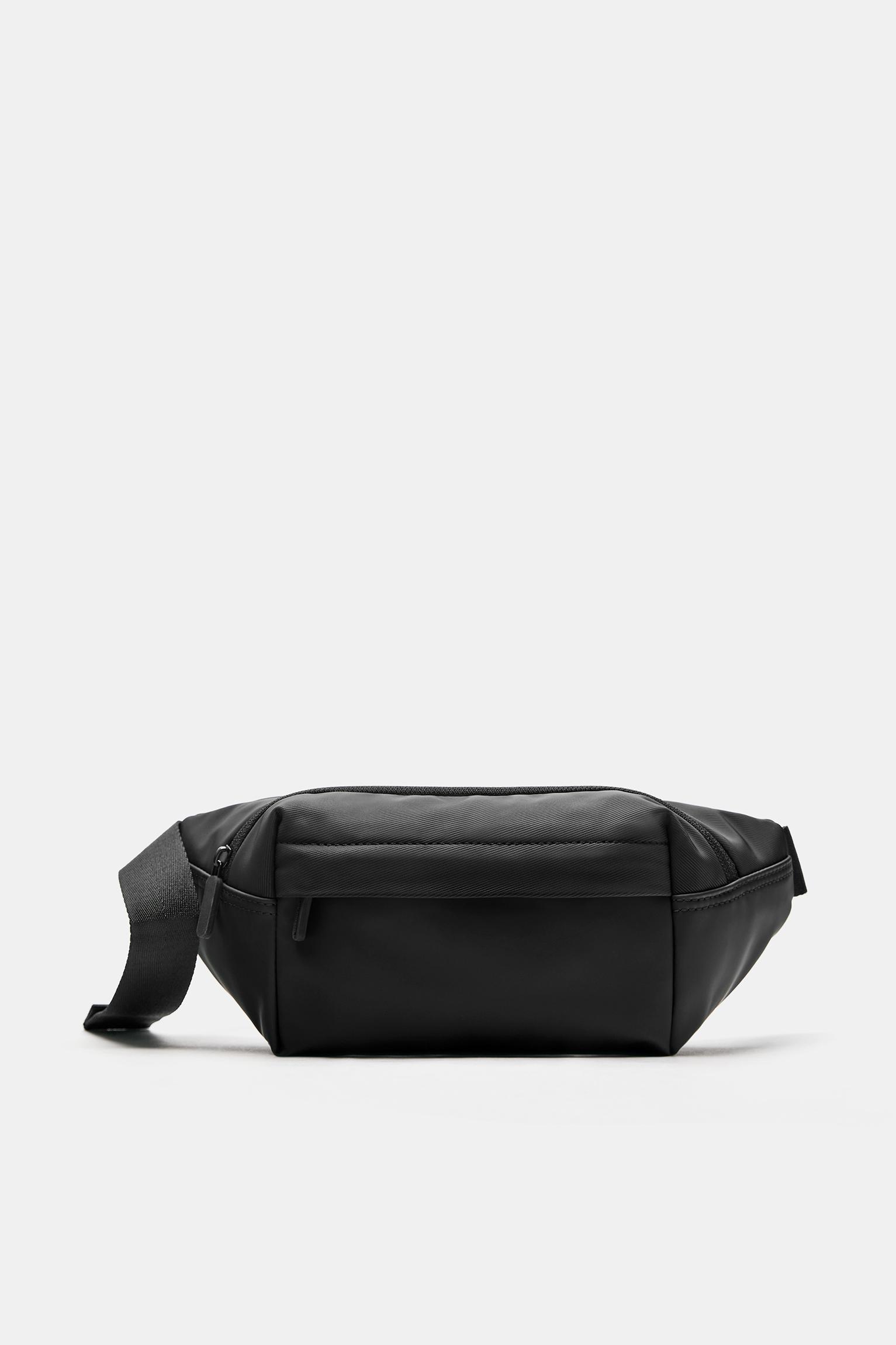 Rubberised belt bag — Black