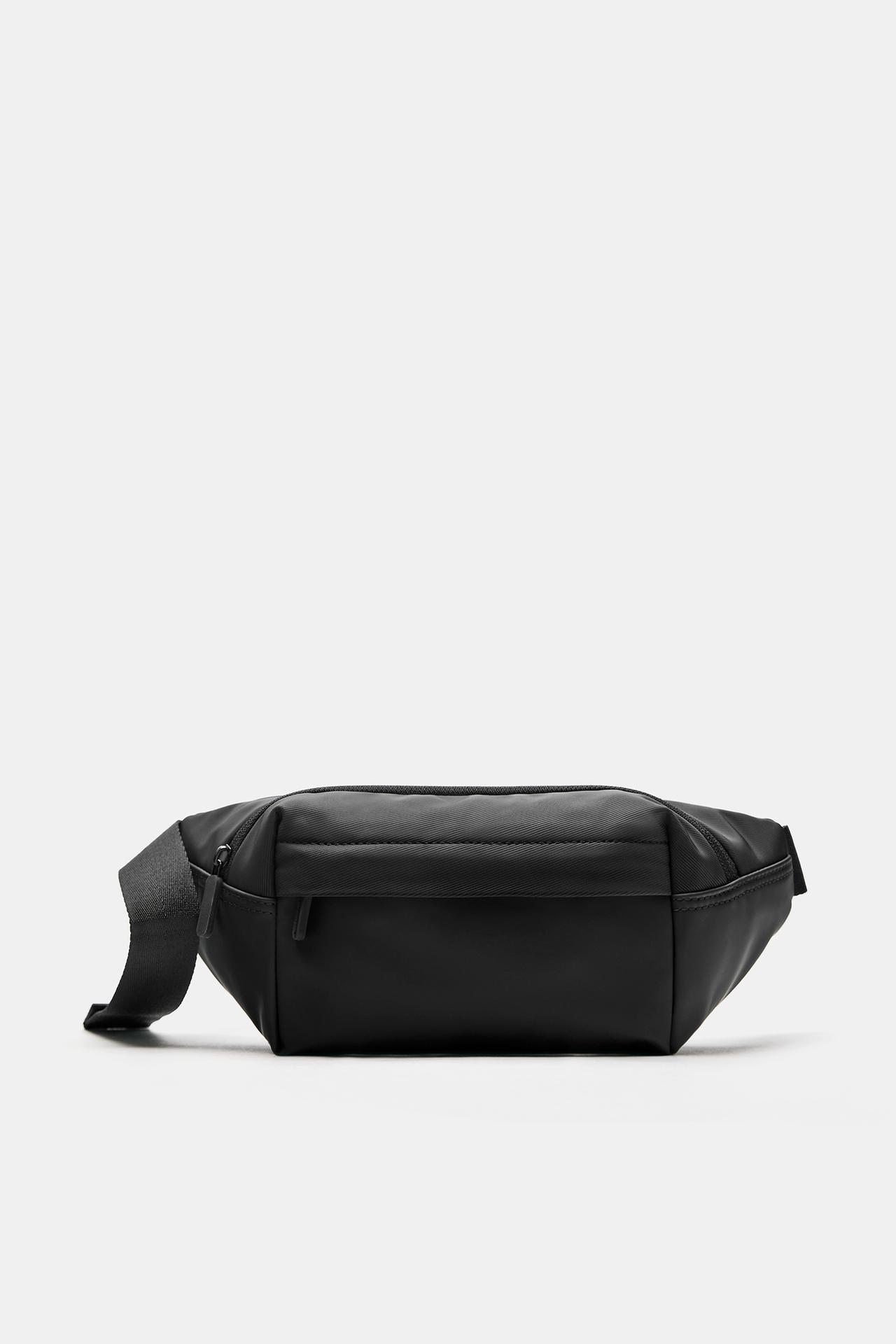 Rubberised belt bag — Black