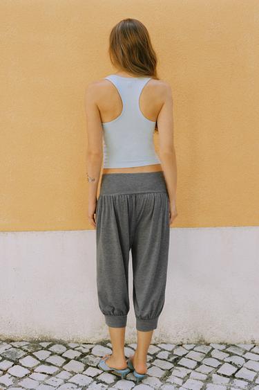 Cropped sarouel trousers — Grey marl 5