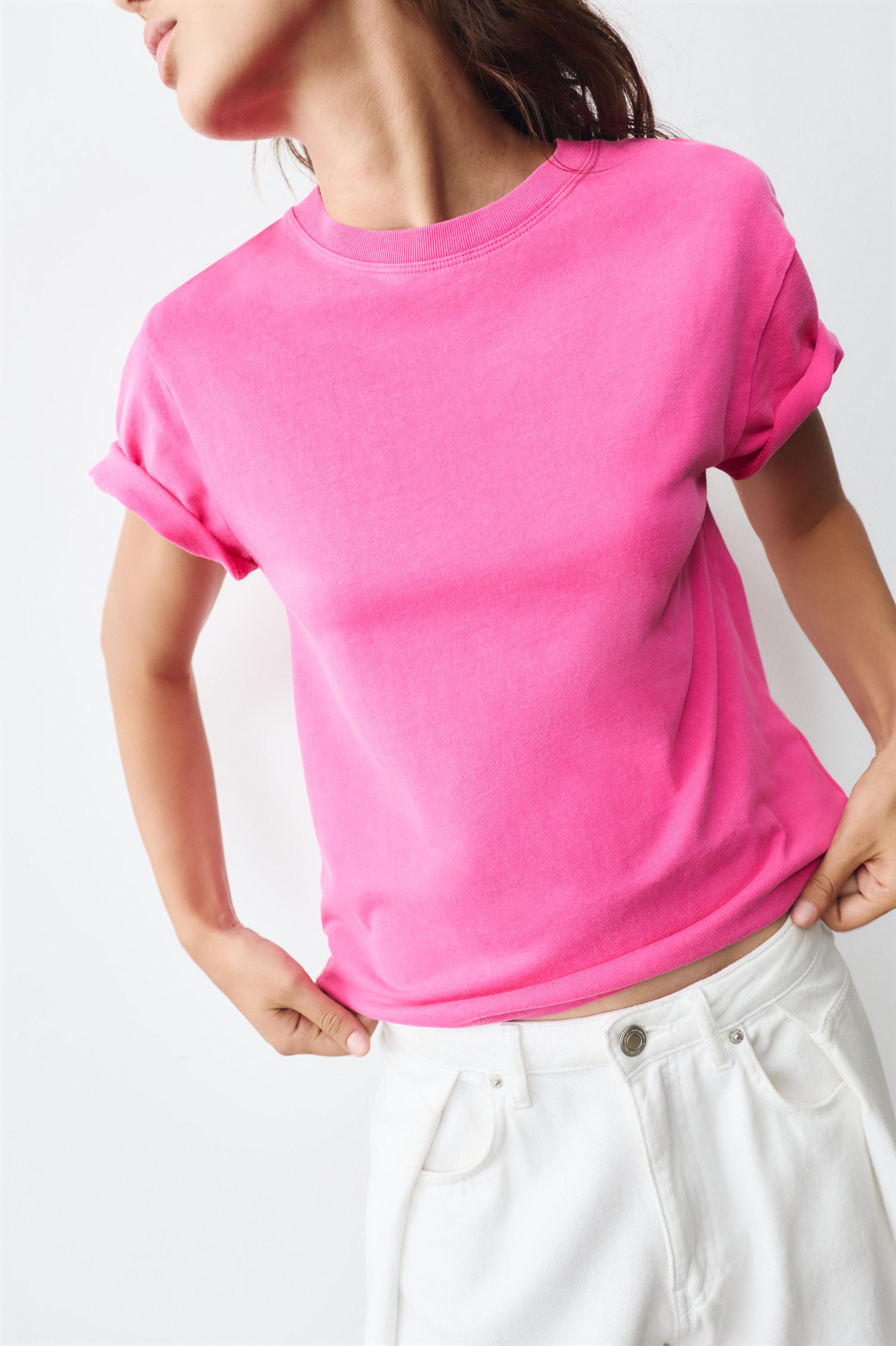 Short sleeve T-shirt 100% cotton — Fuchsia