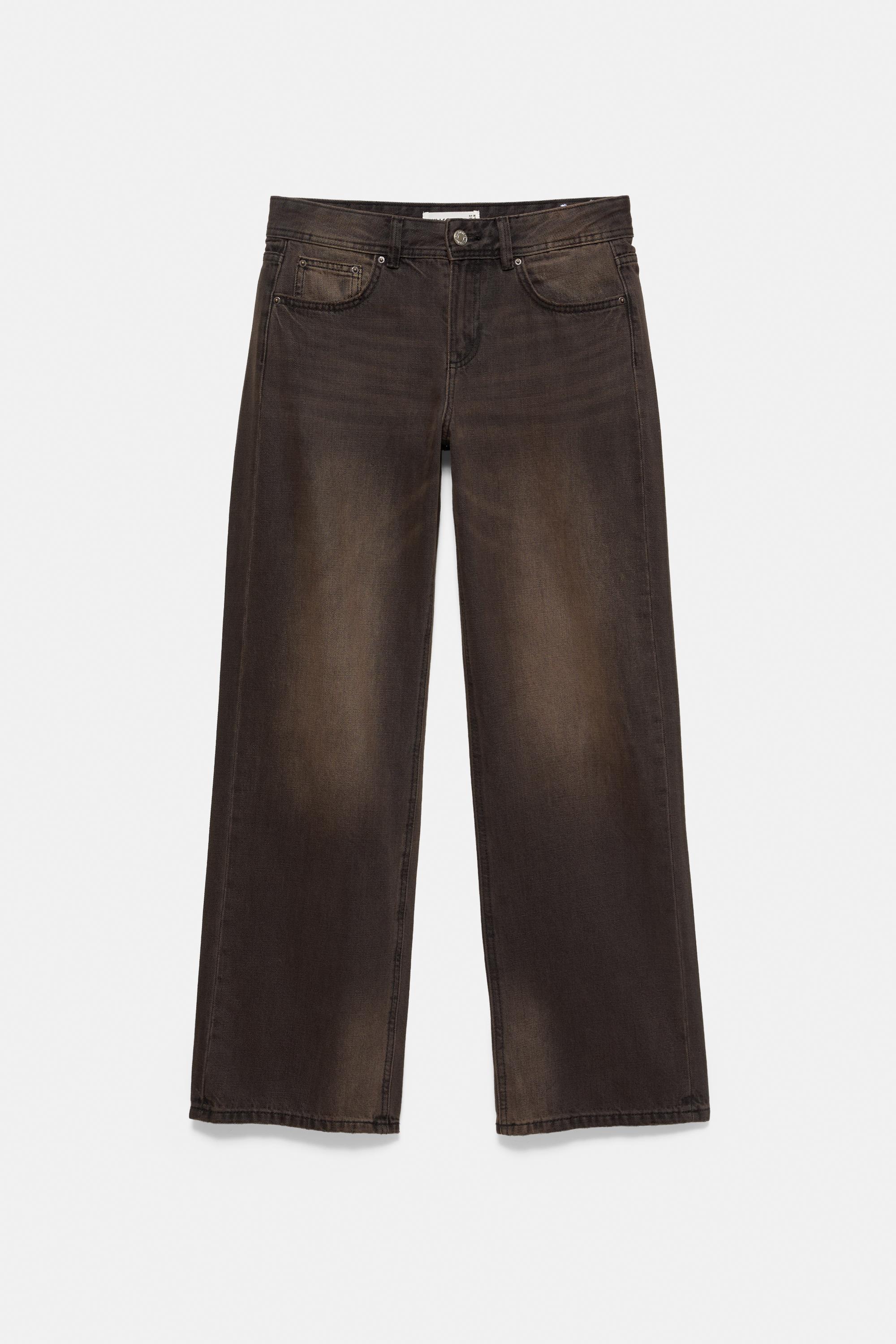 Low-rise straight-leg jeans — Dark brown