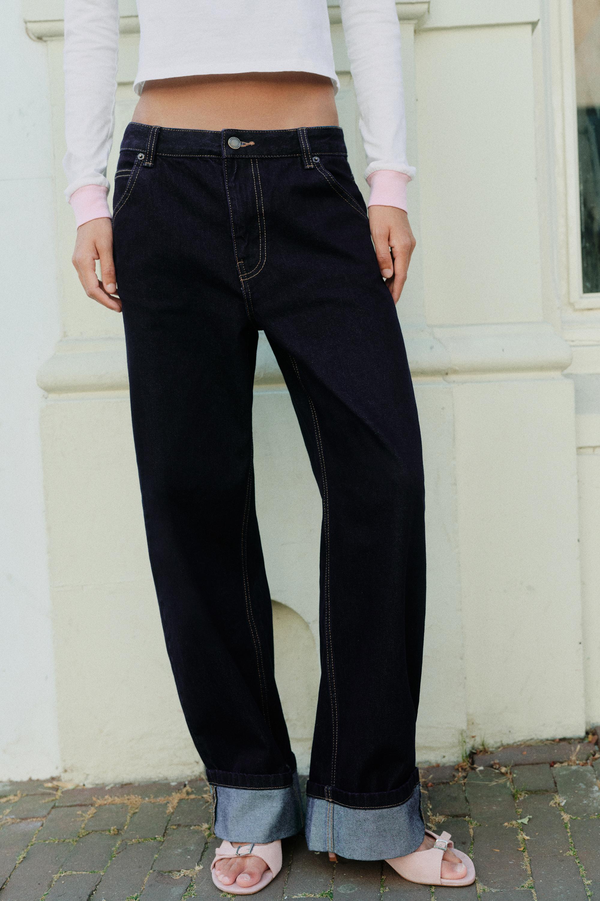 Turn-up hem jeans — Dark navy