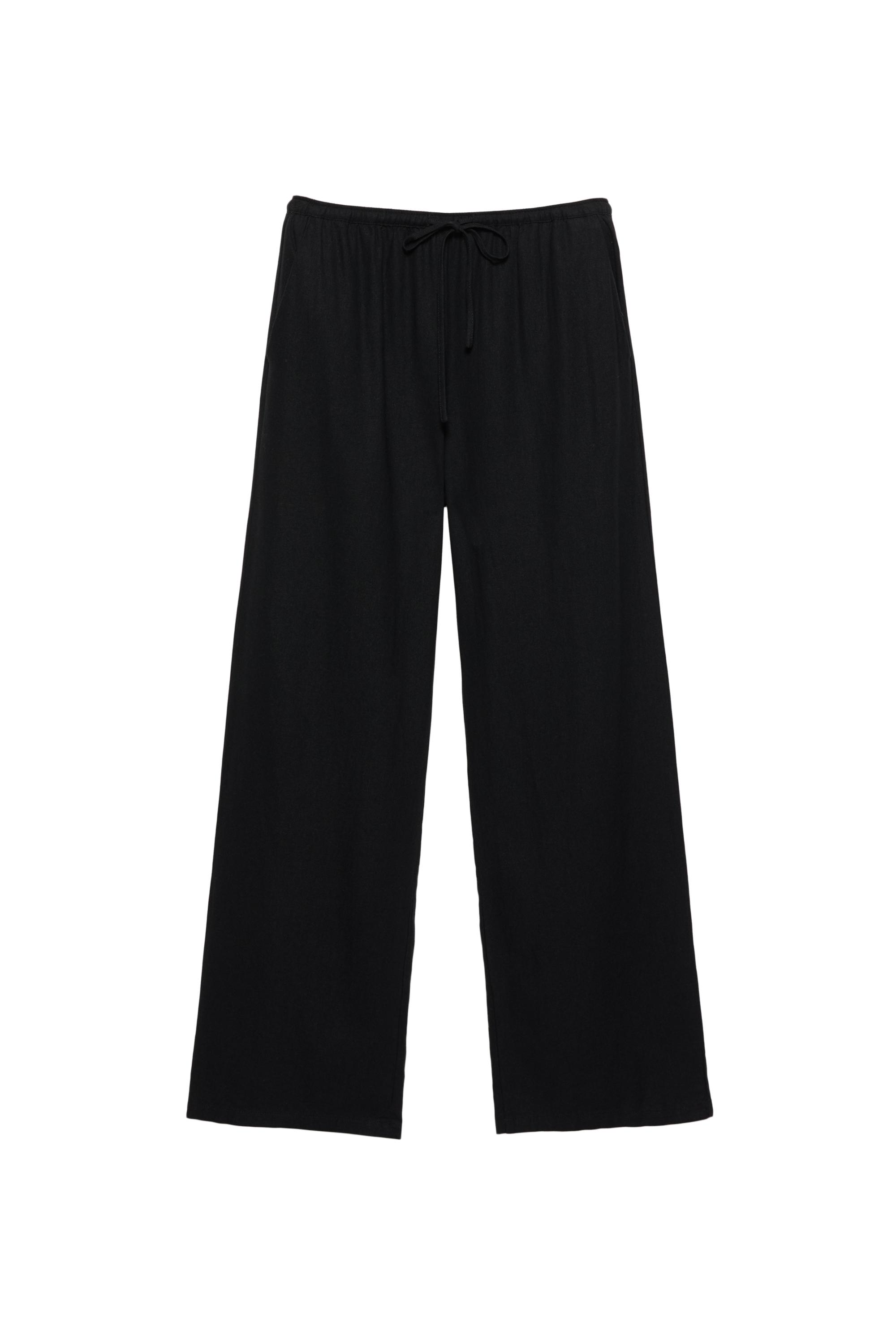 Ketenli dökümlü pantolon - Görsel 49