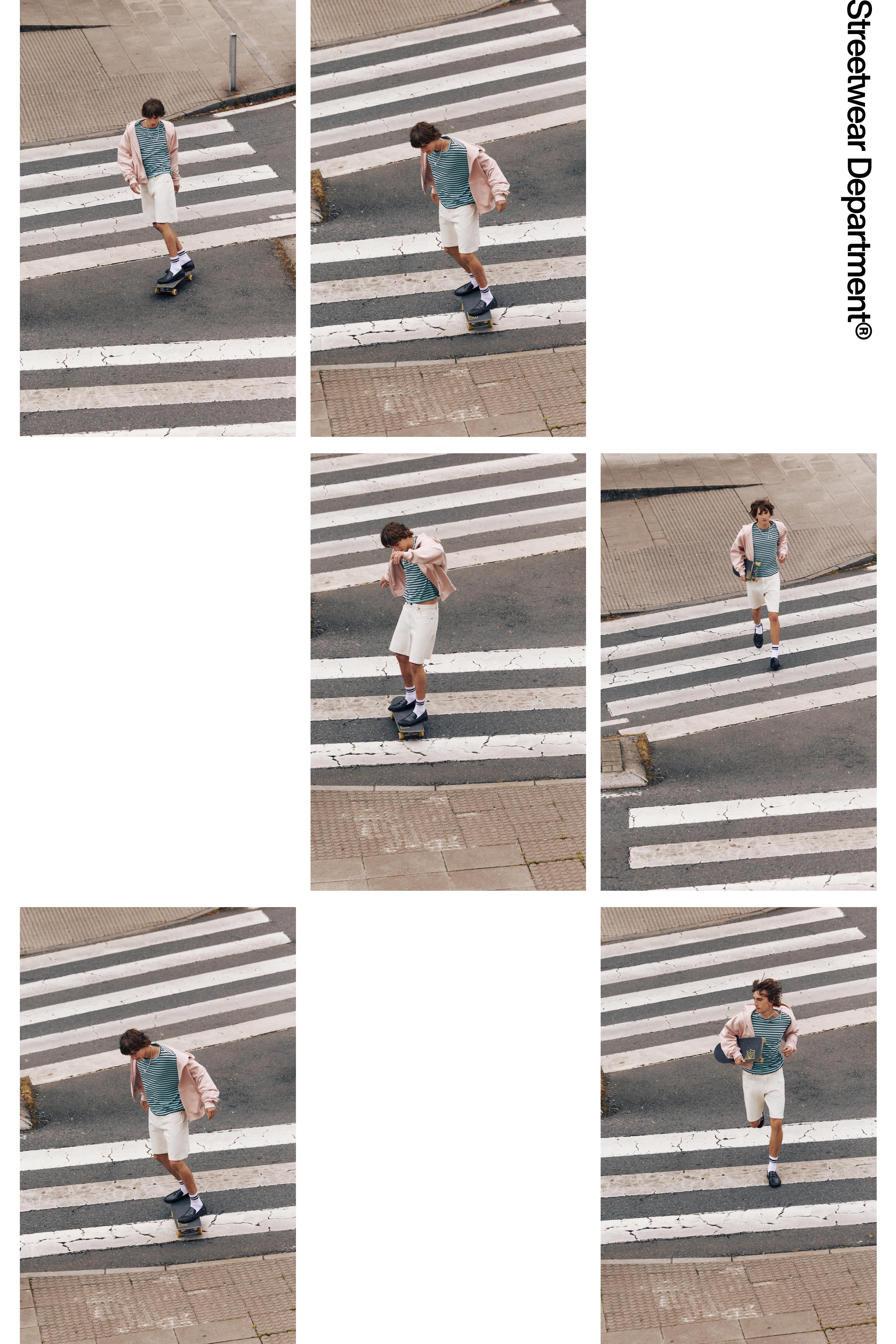 Baggy relaxed denim Bermuda shorts — White