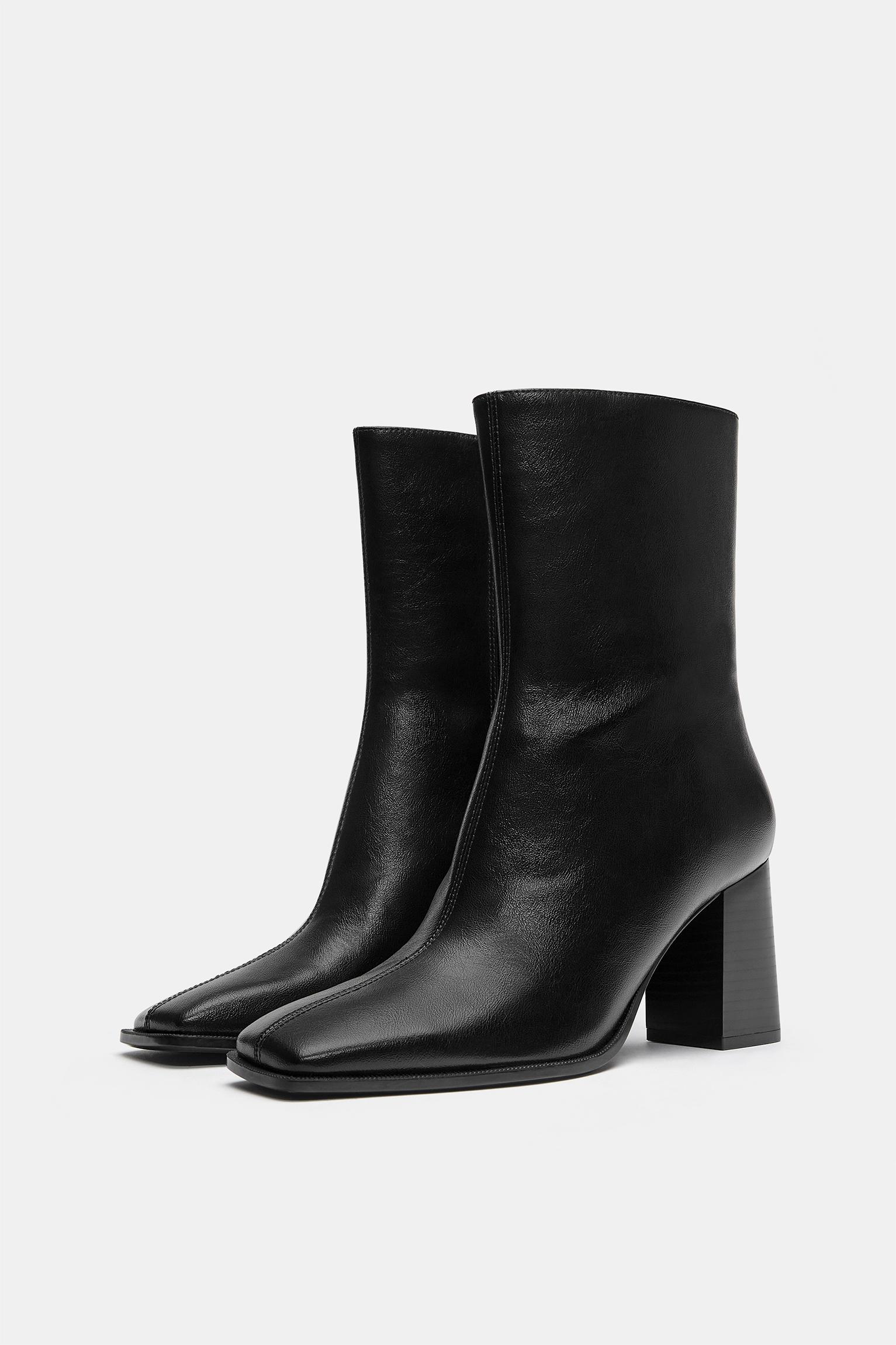 High-heel ankle boots — Black