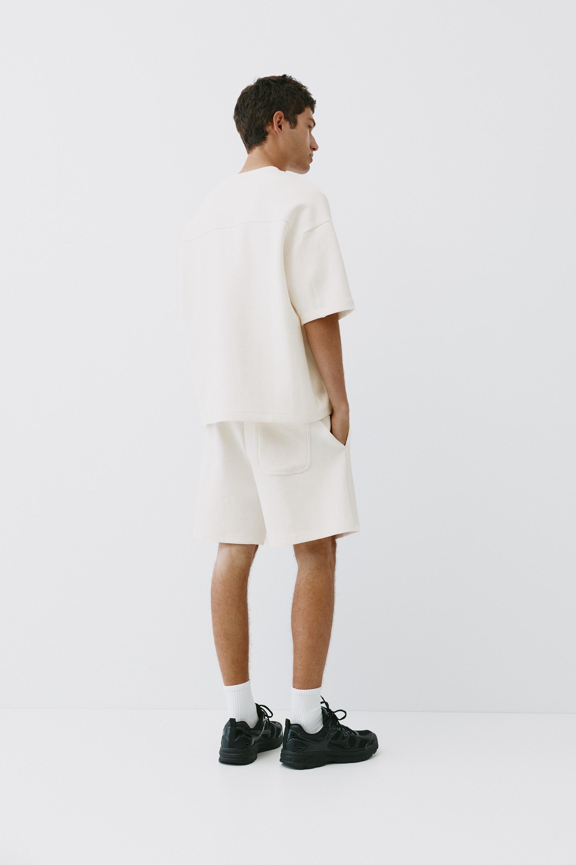 Interlock jogger Bermuda shorts — Off white