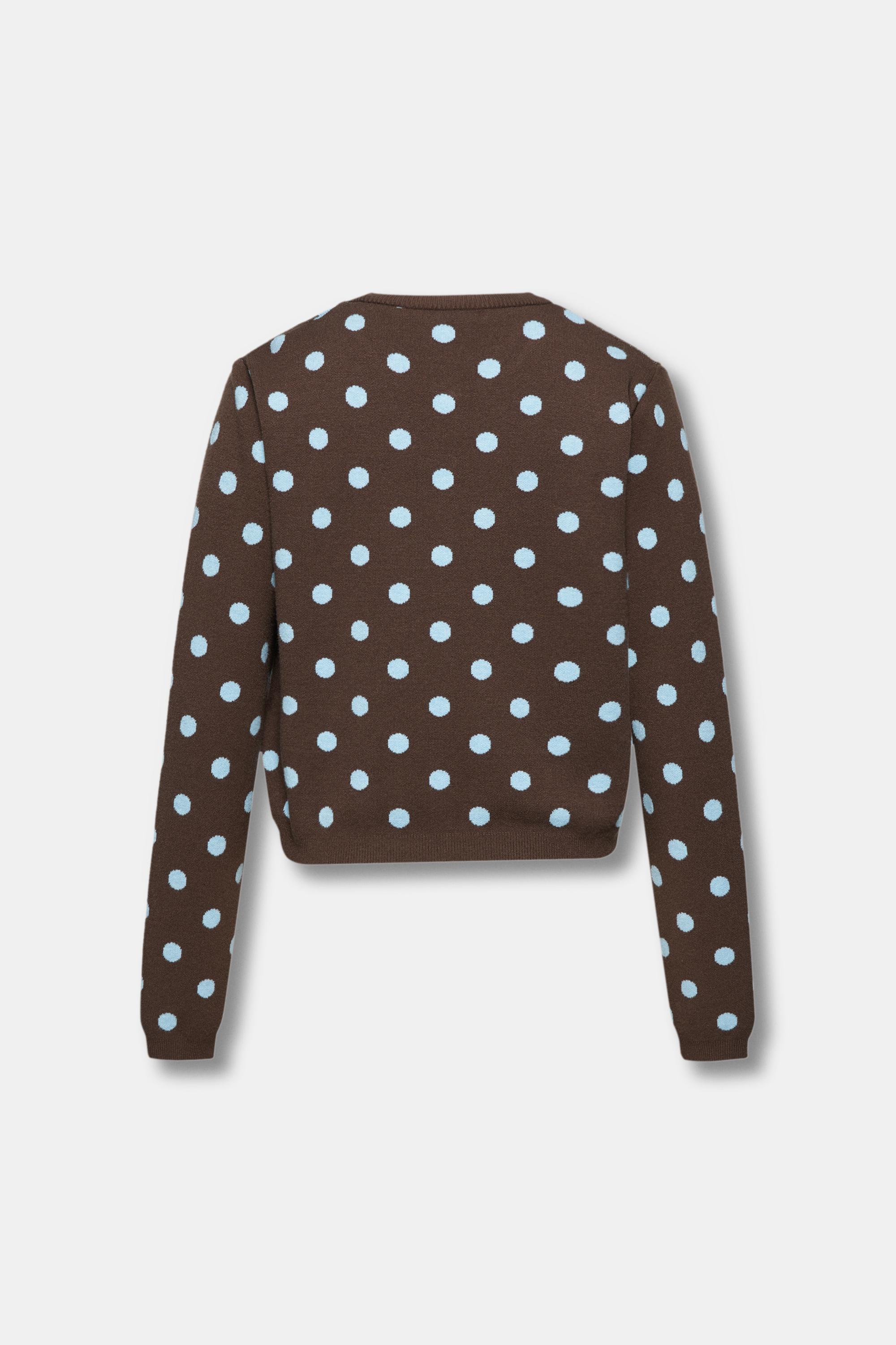 Puantiye desenli hırka - Görsel 2