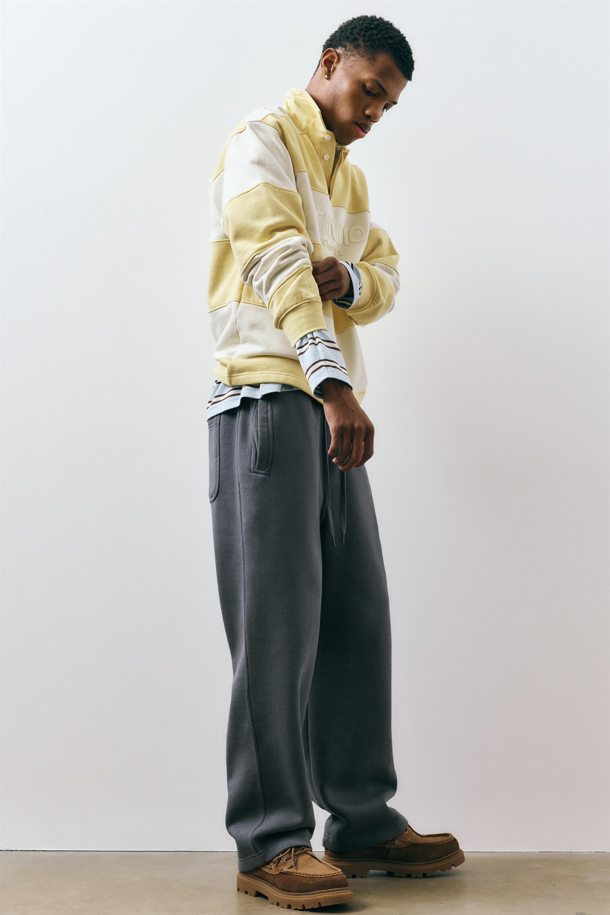Basic baggy tracksuit bottoms — Grey blue