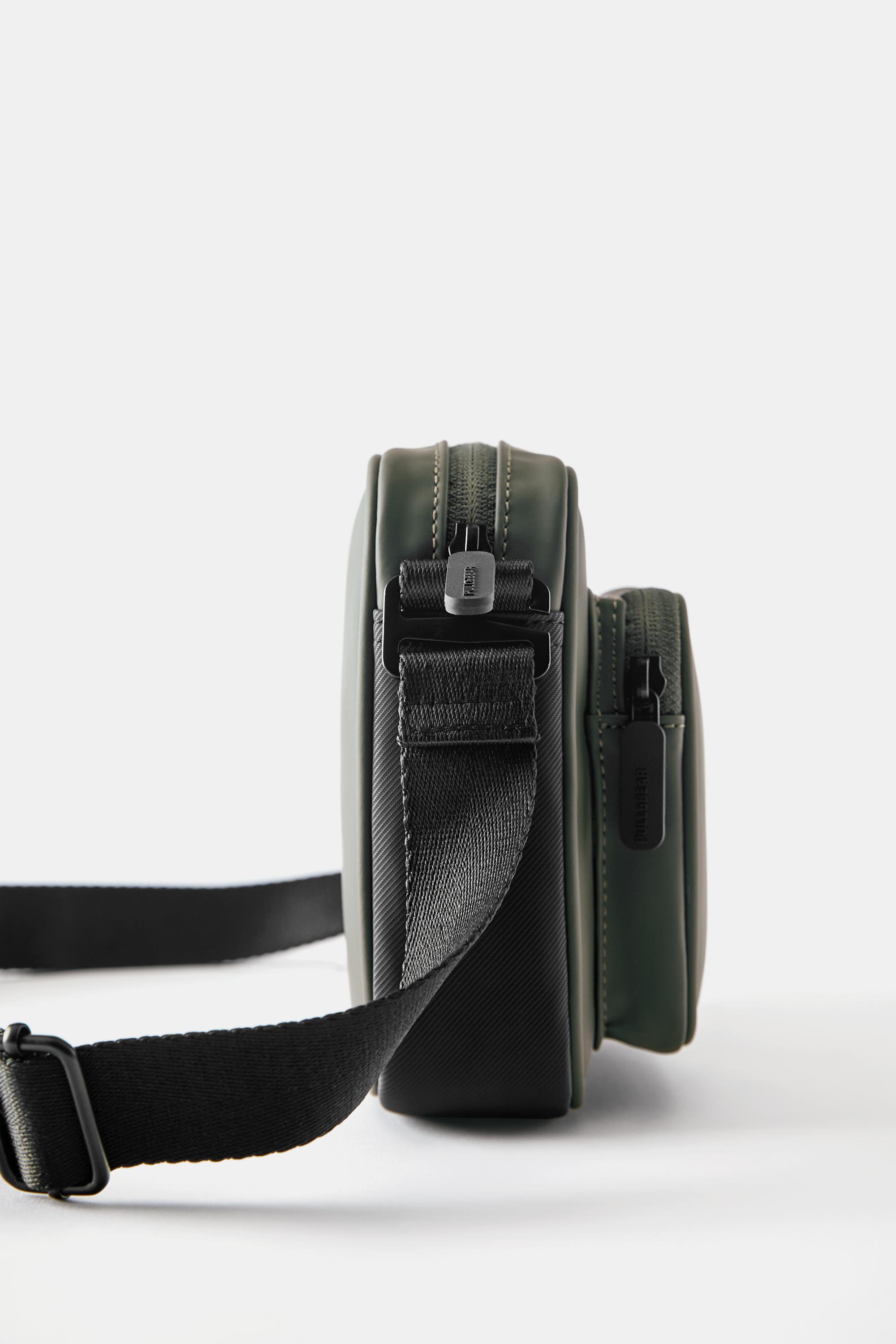 Rubberised crossbody bag — Green