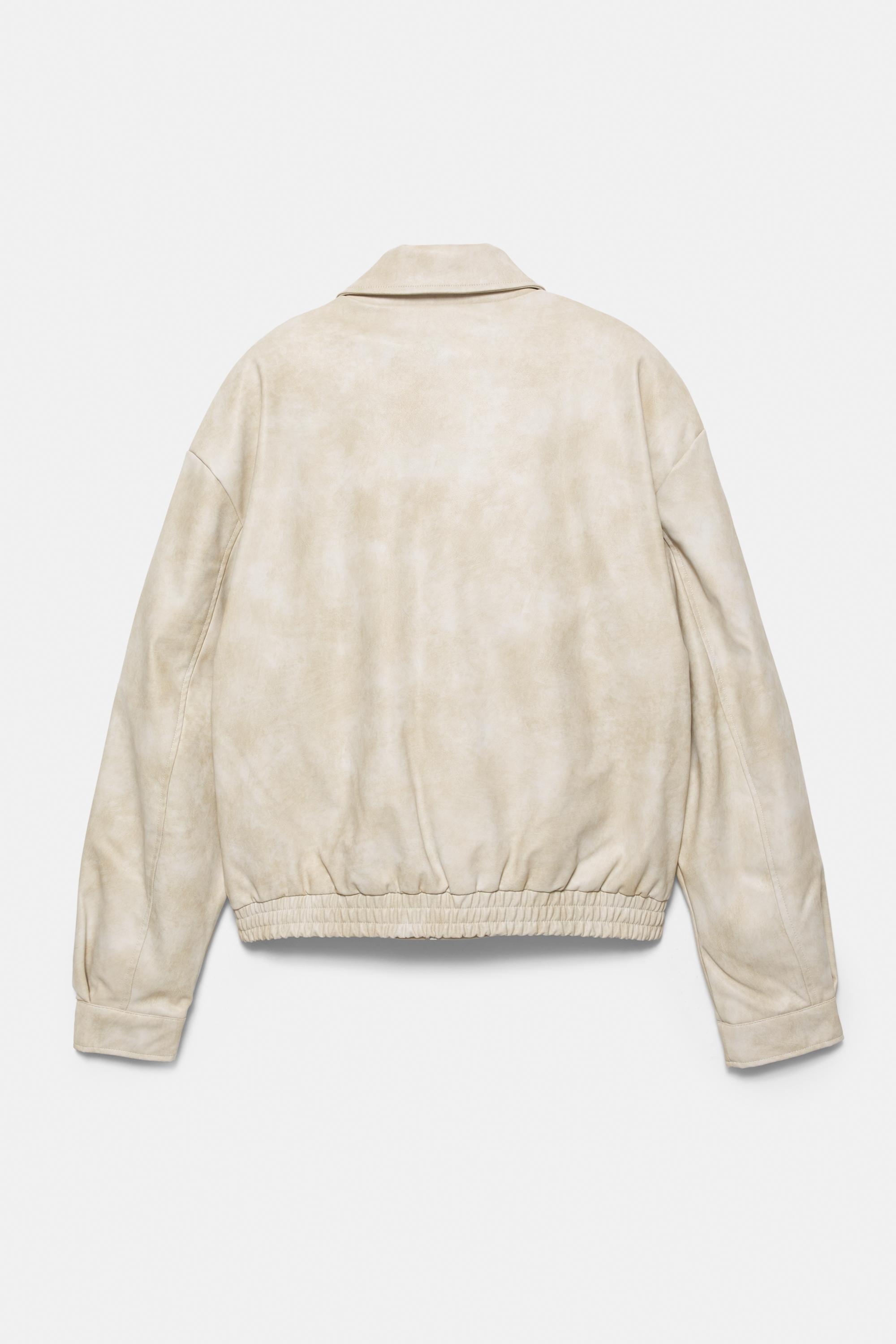 Faux leather jacket — Ecru