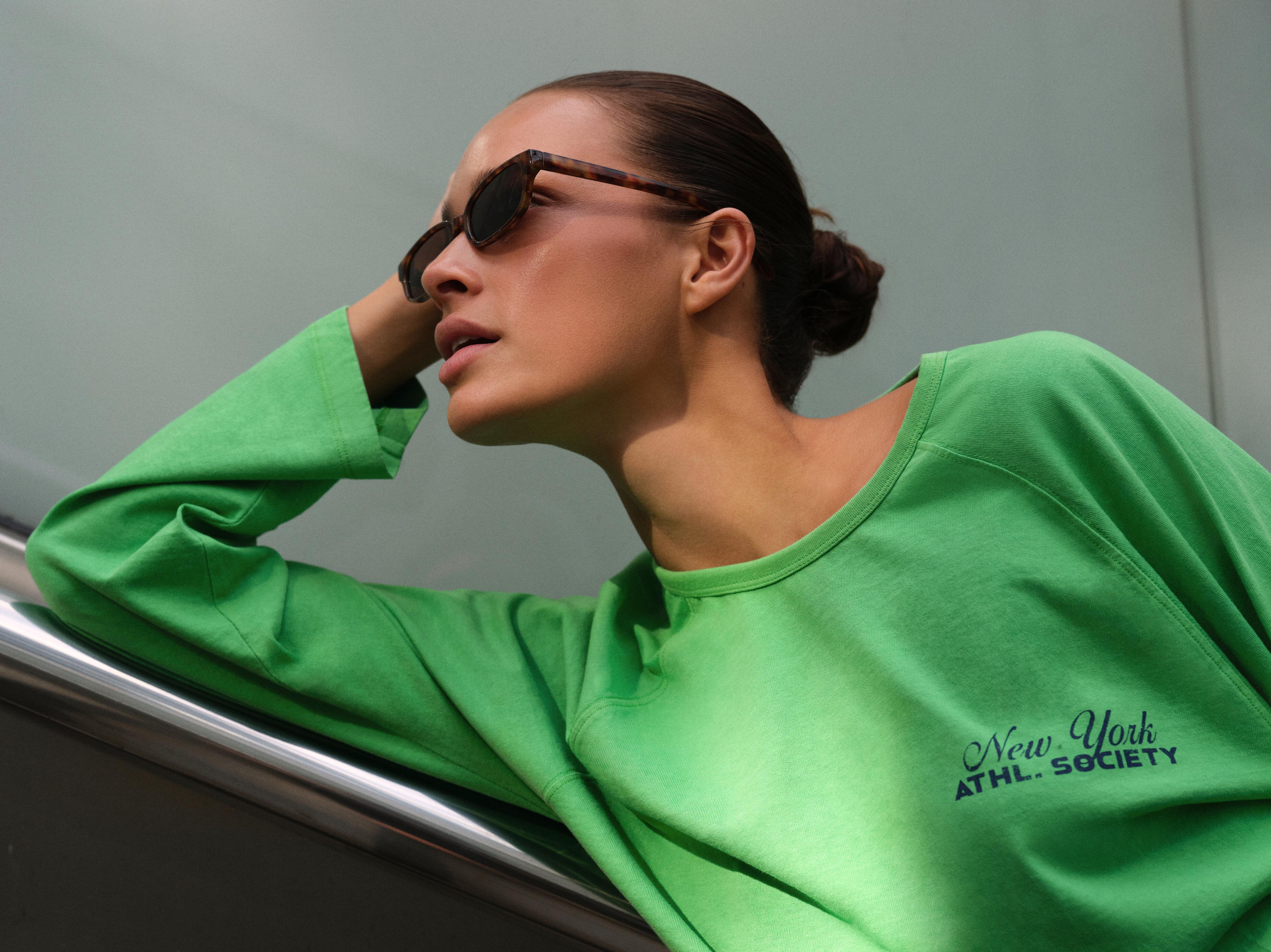 Raglan sleeve graphic T-shirt — Green