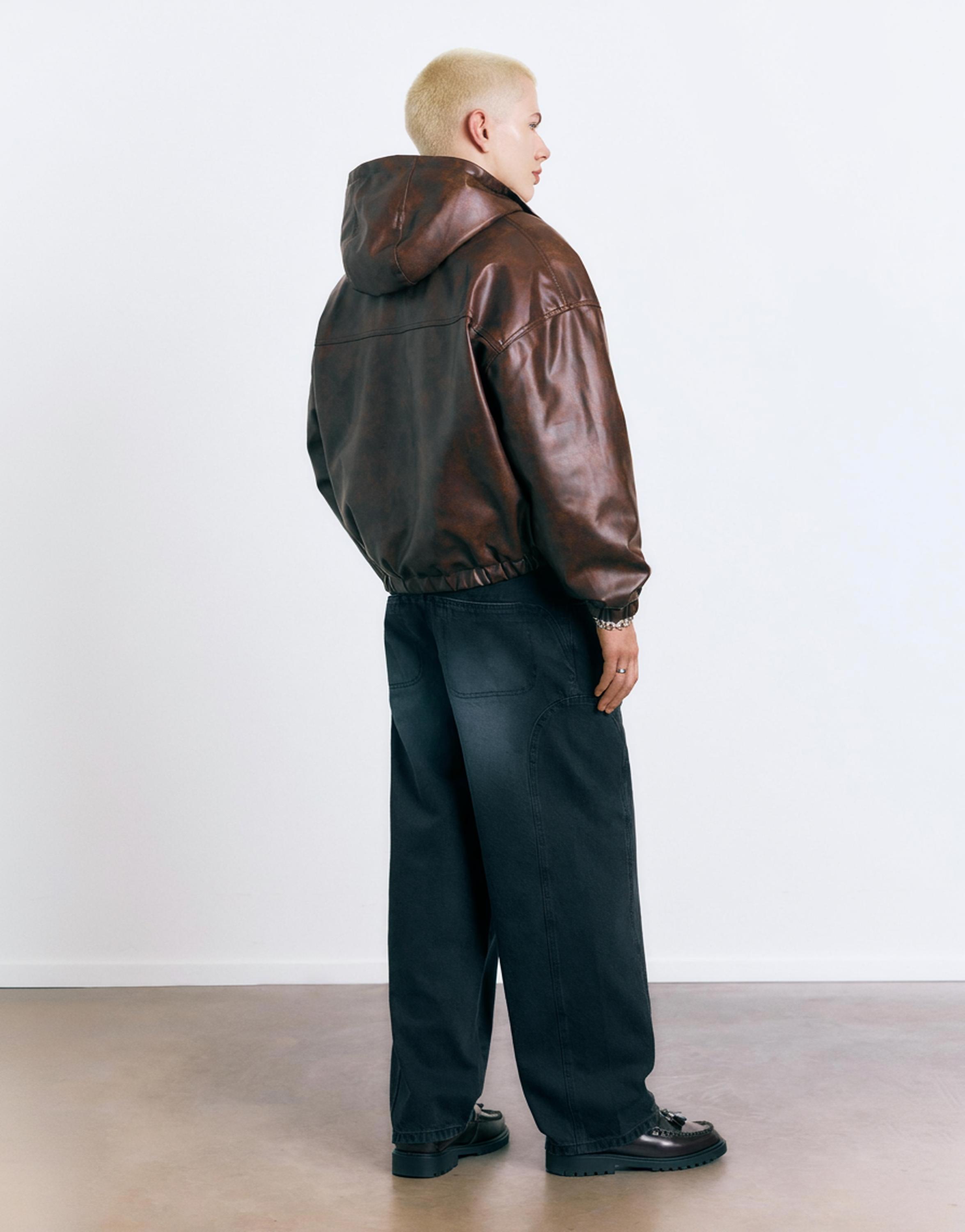 Eskitme suni deri ceket - Görsel 33