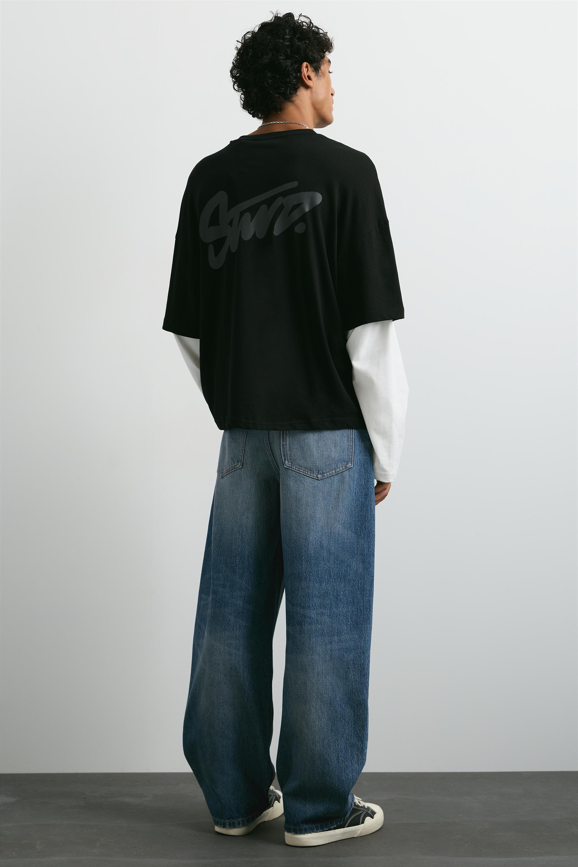 Balloon-fit baggy jeans — Medium blue