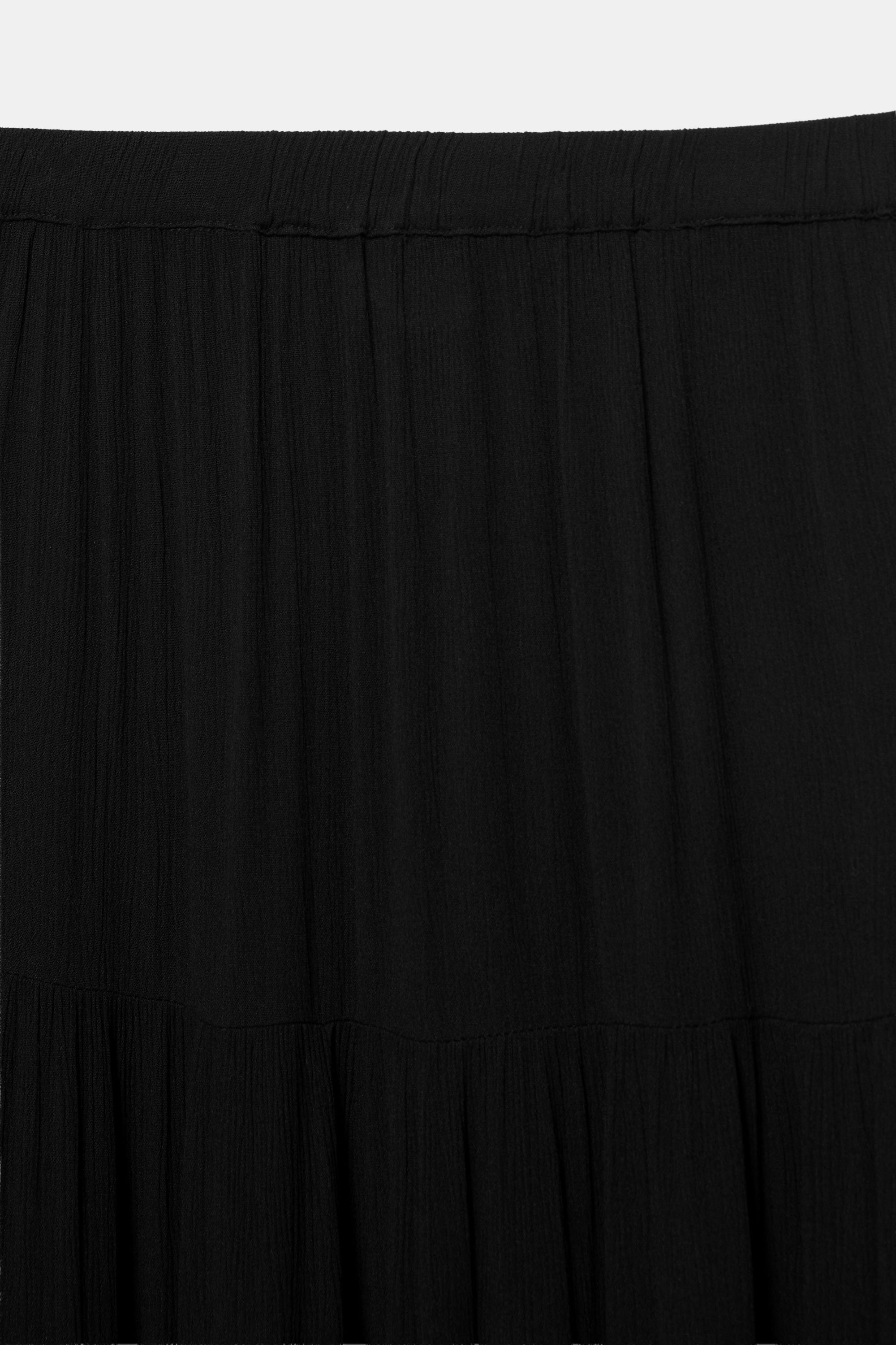Flowy paneled midi skirt — Black