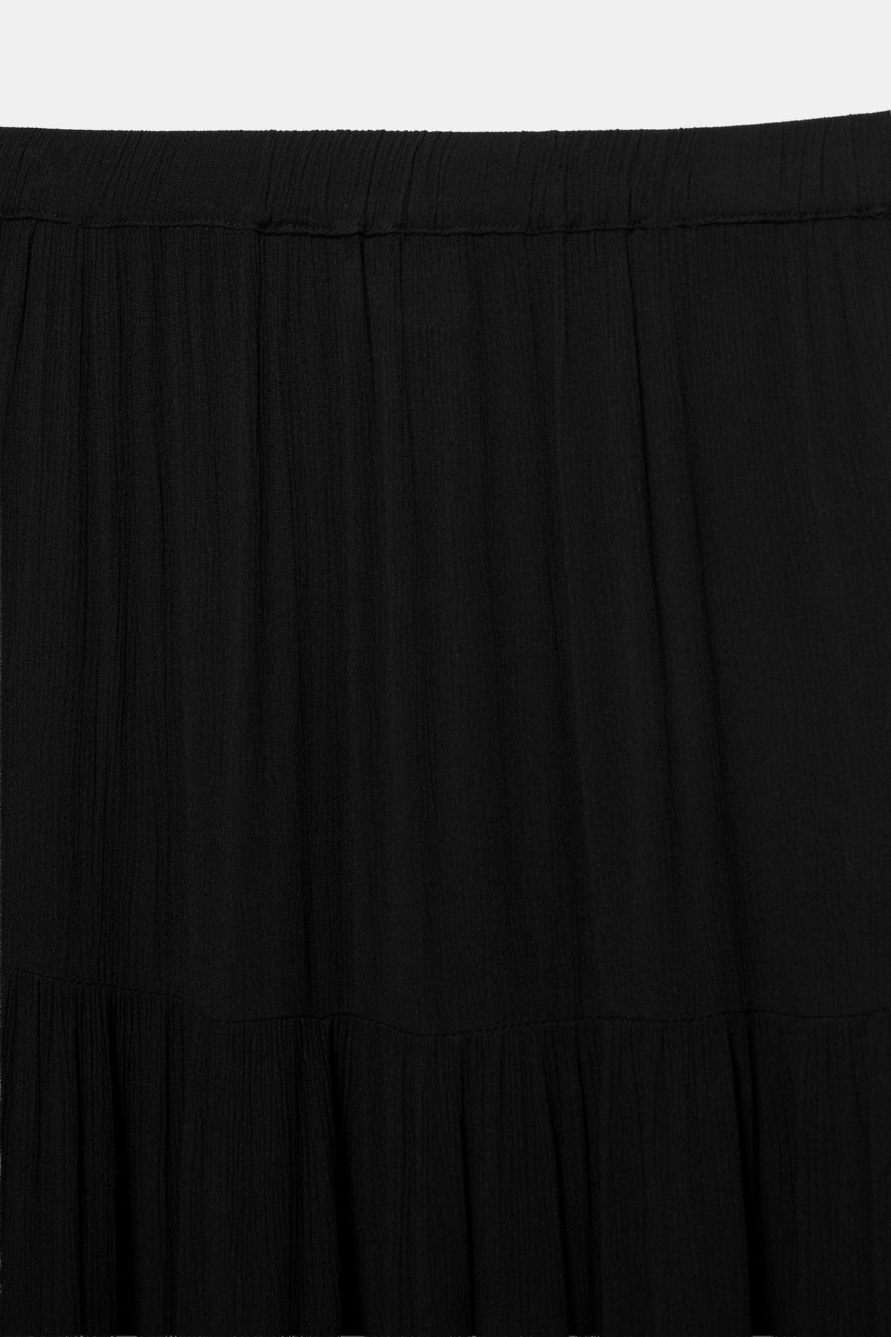 Flowy paneled midi skirt — Black