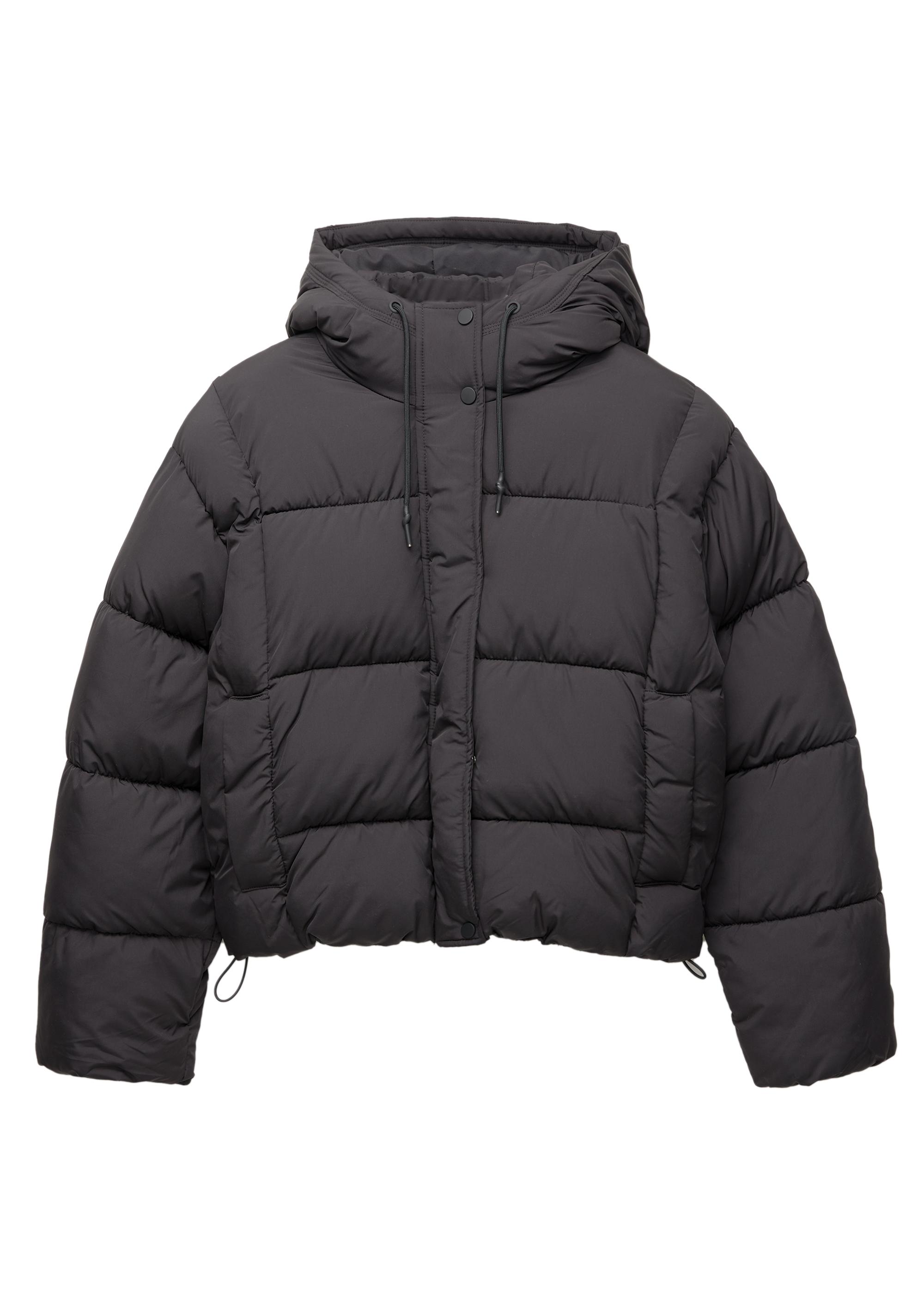 Hooded Padded Jacket — Black