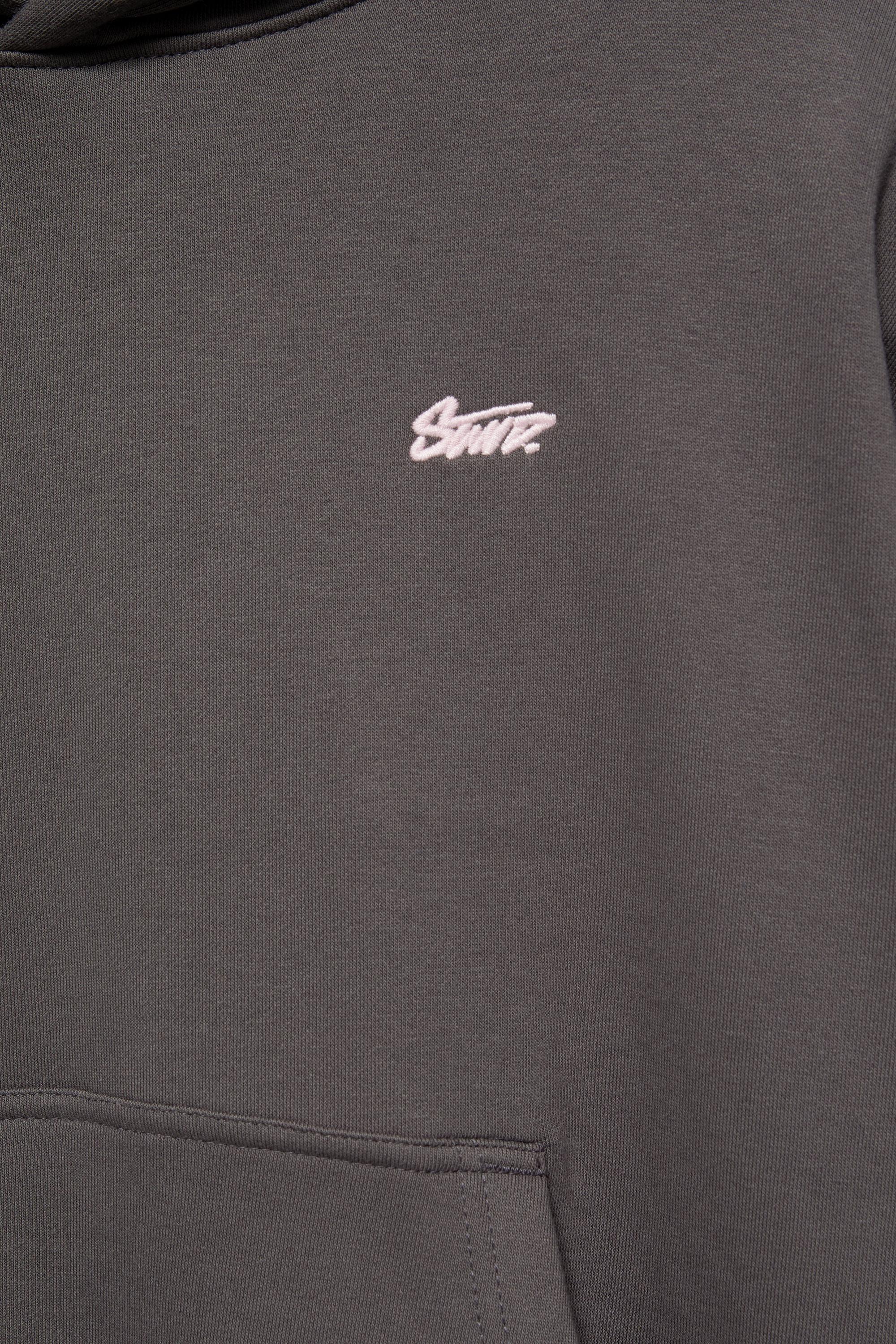 STWD logo boxy hoodie — Anthracite grey
