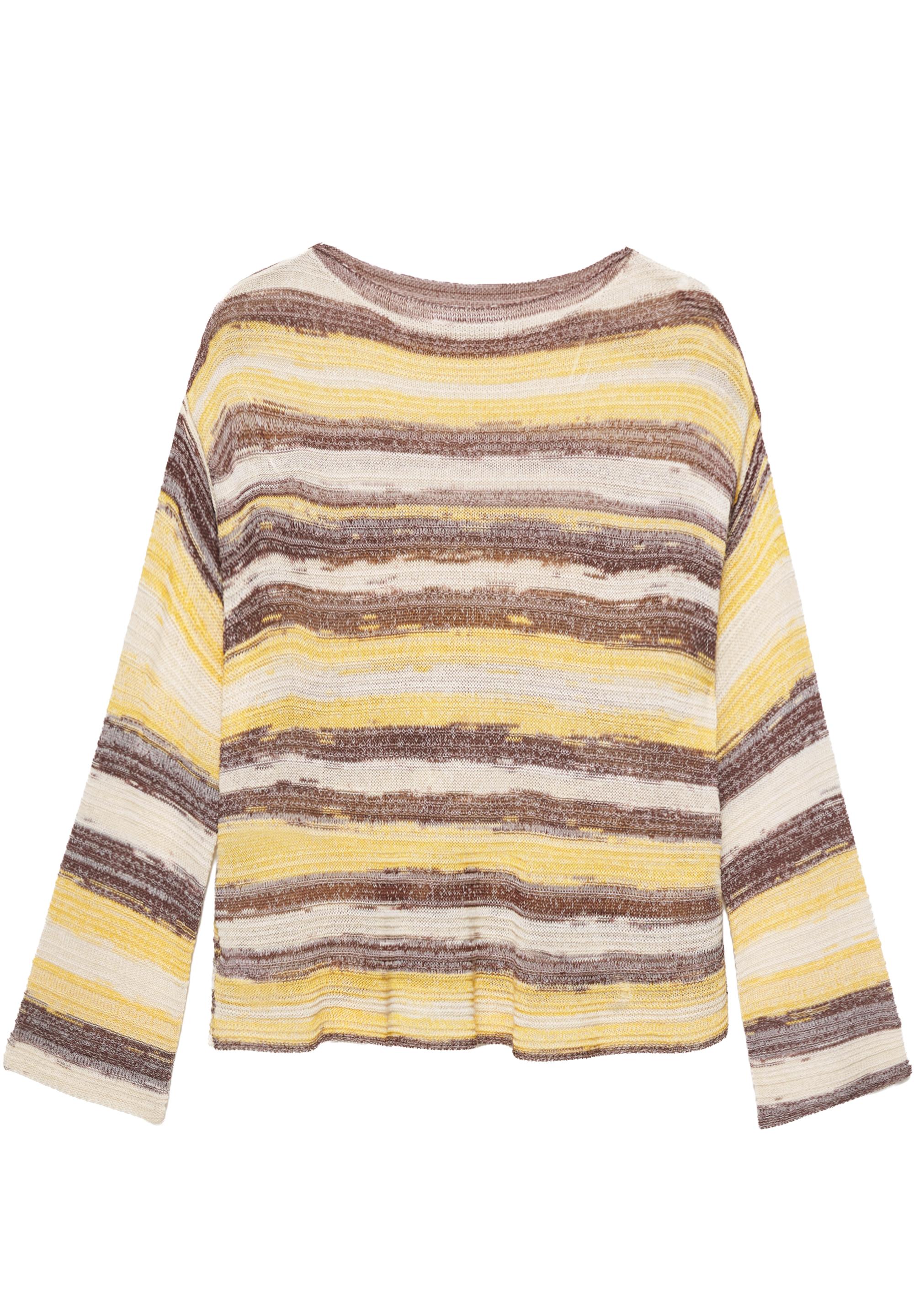 Space dye cutwork jumper — Yellow