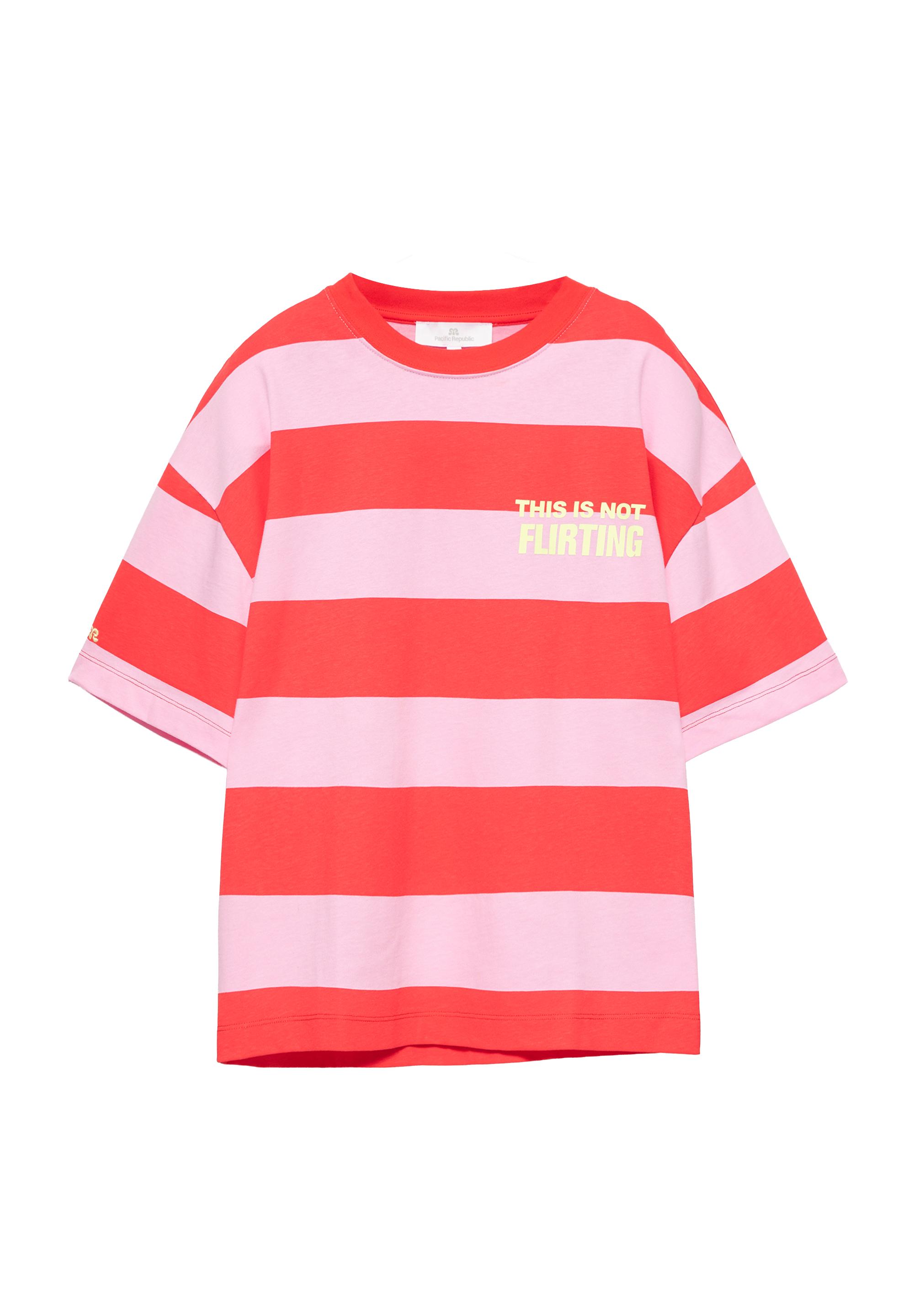 Oversize striped graphic T-shirt — Pink