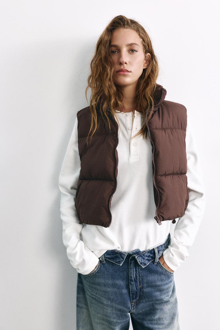Padded gilet — Brown
