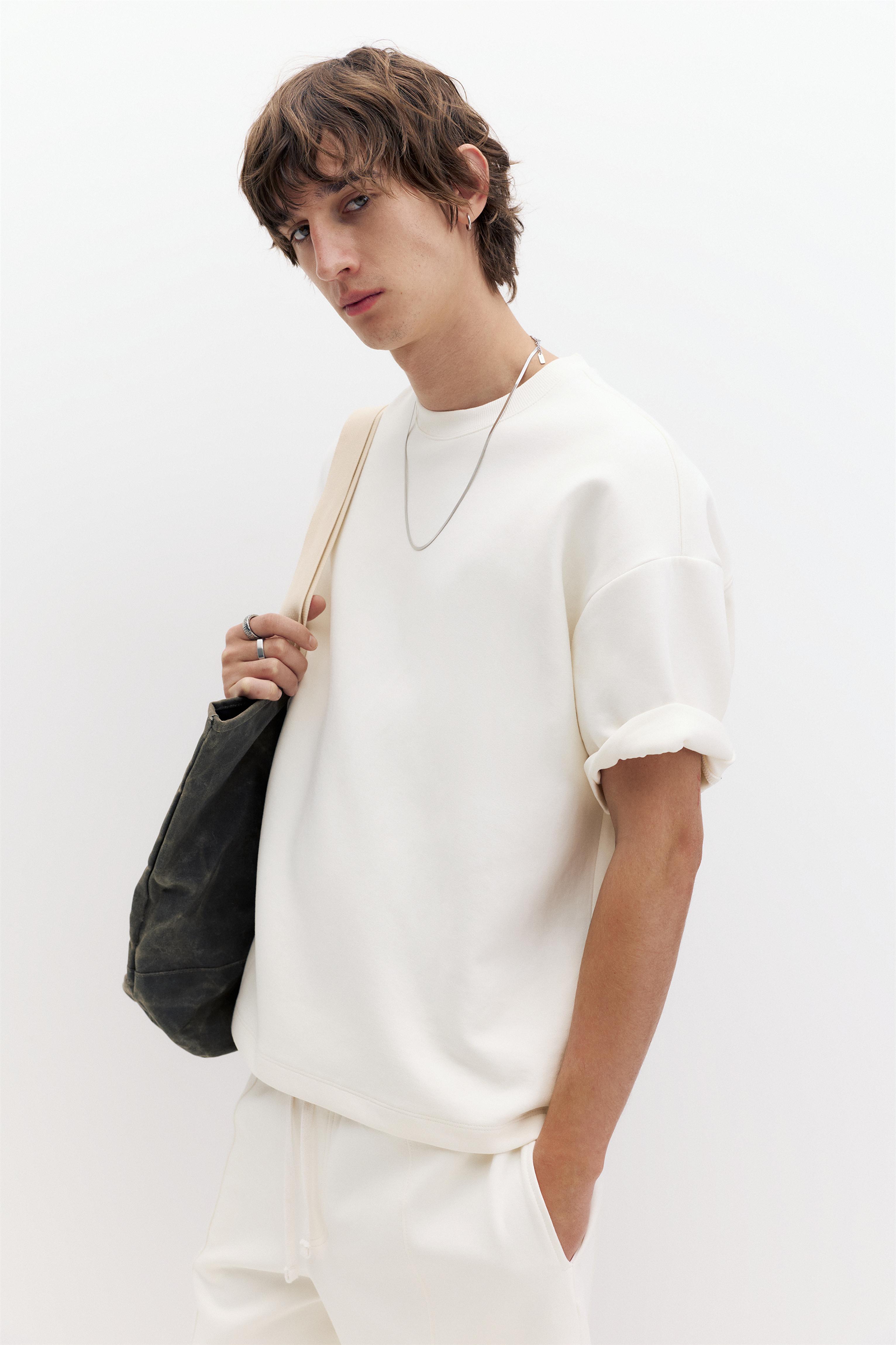 Interlock short sleeve sweatshirt — Off white