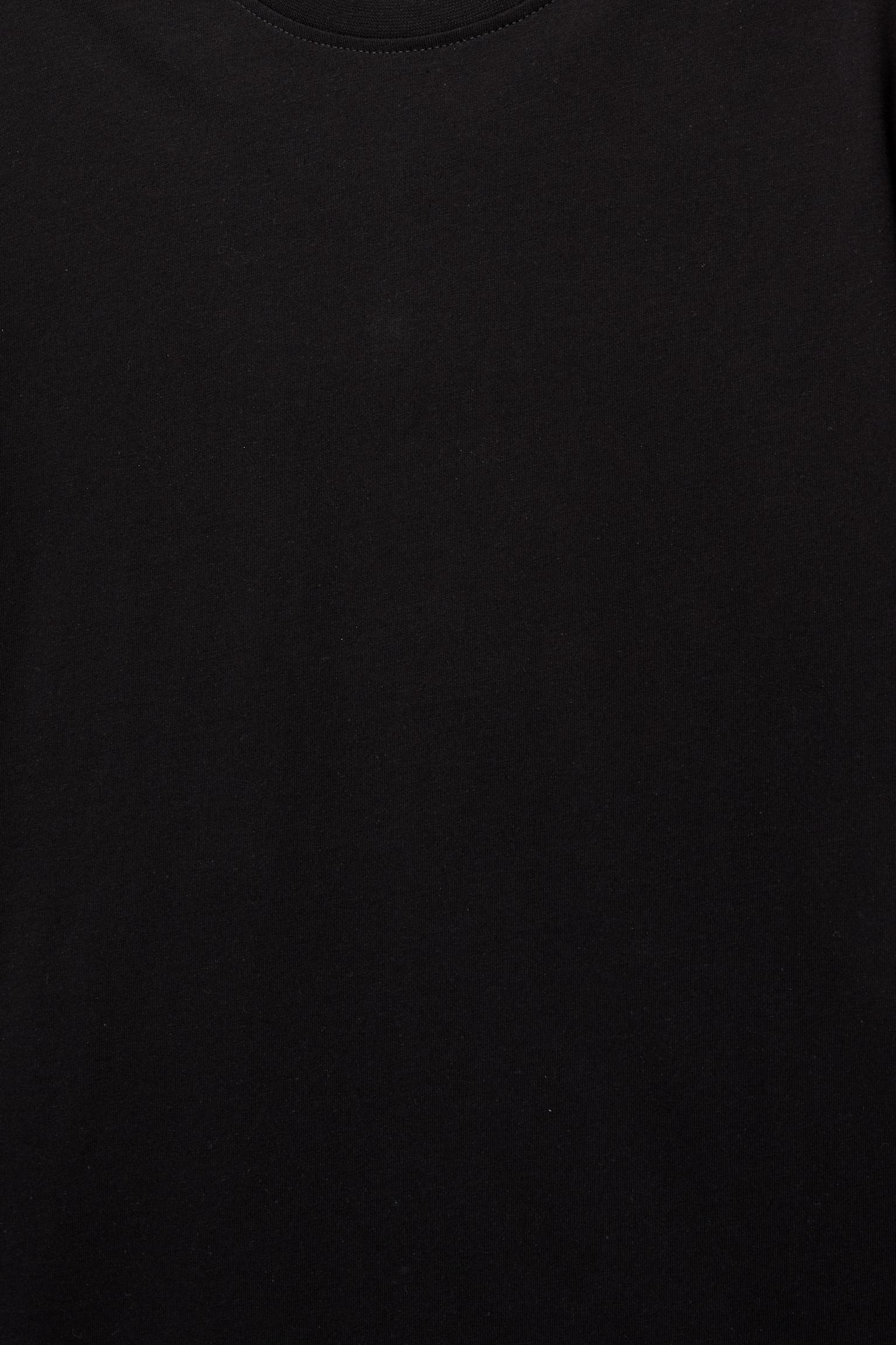 Basic short sleeve cotton T-shirt — Black