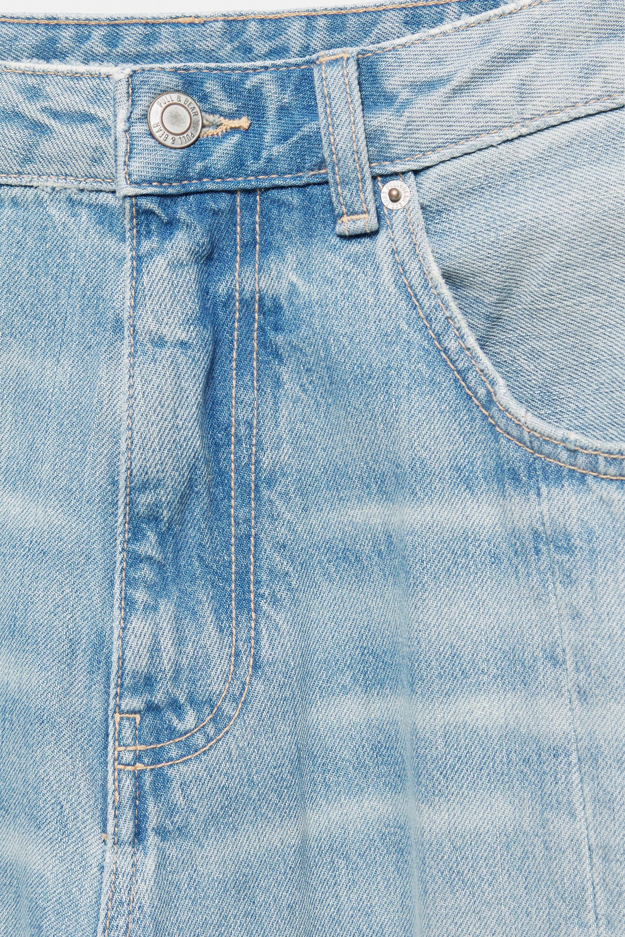 Seamed barrel jeans — Pale indigo