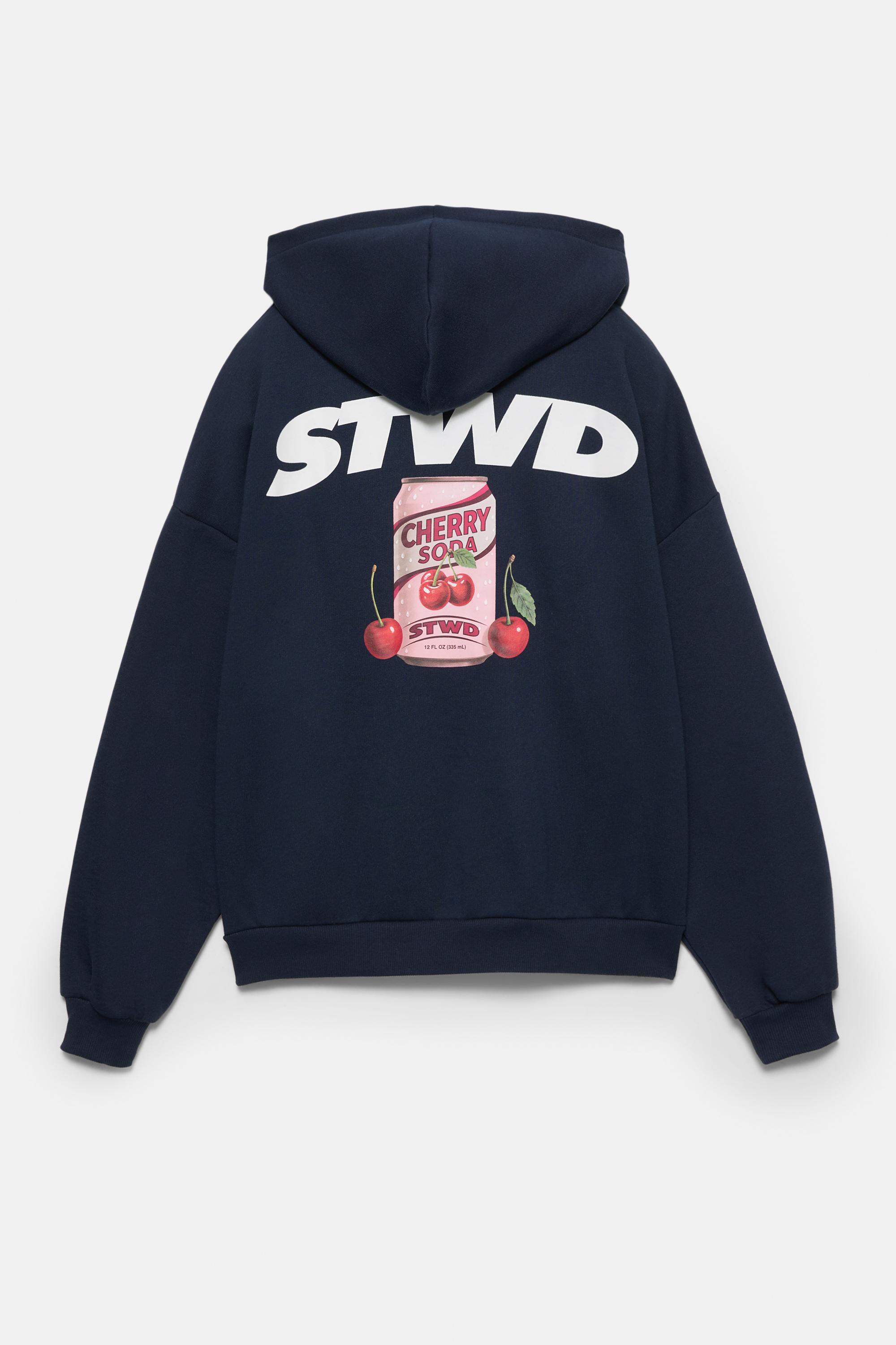 STWD kiraz kapüşonlu sweatshirt