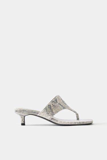 Snakeskin print high-heel sandals — Contrast 1