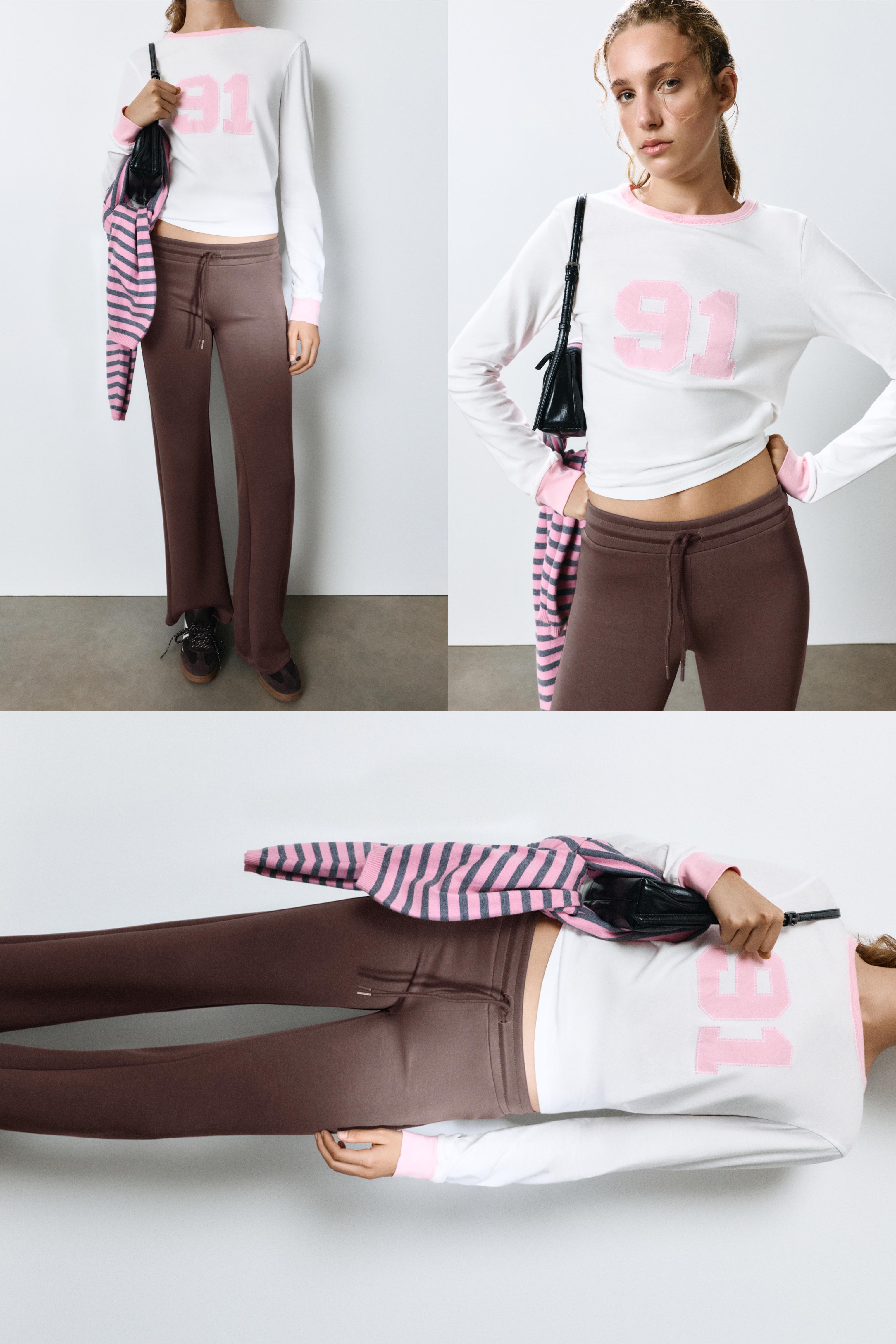 Modal flared trousers — Brown