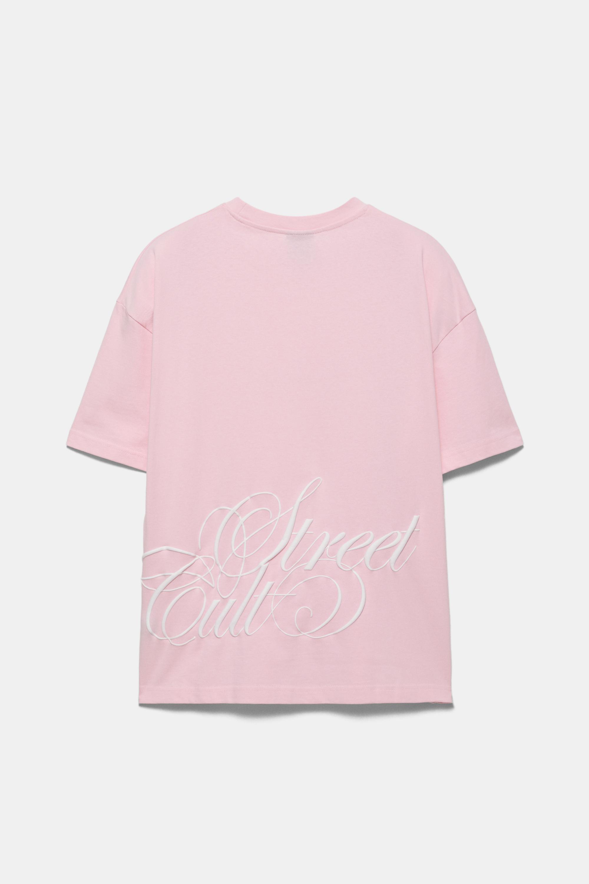 STWD yazılı pembe tişört - Görsel 5