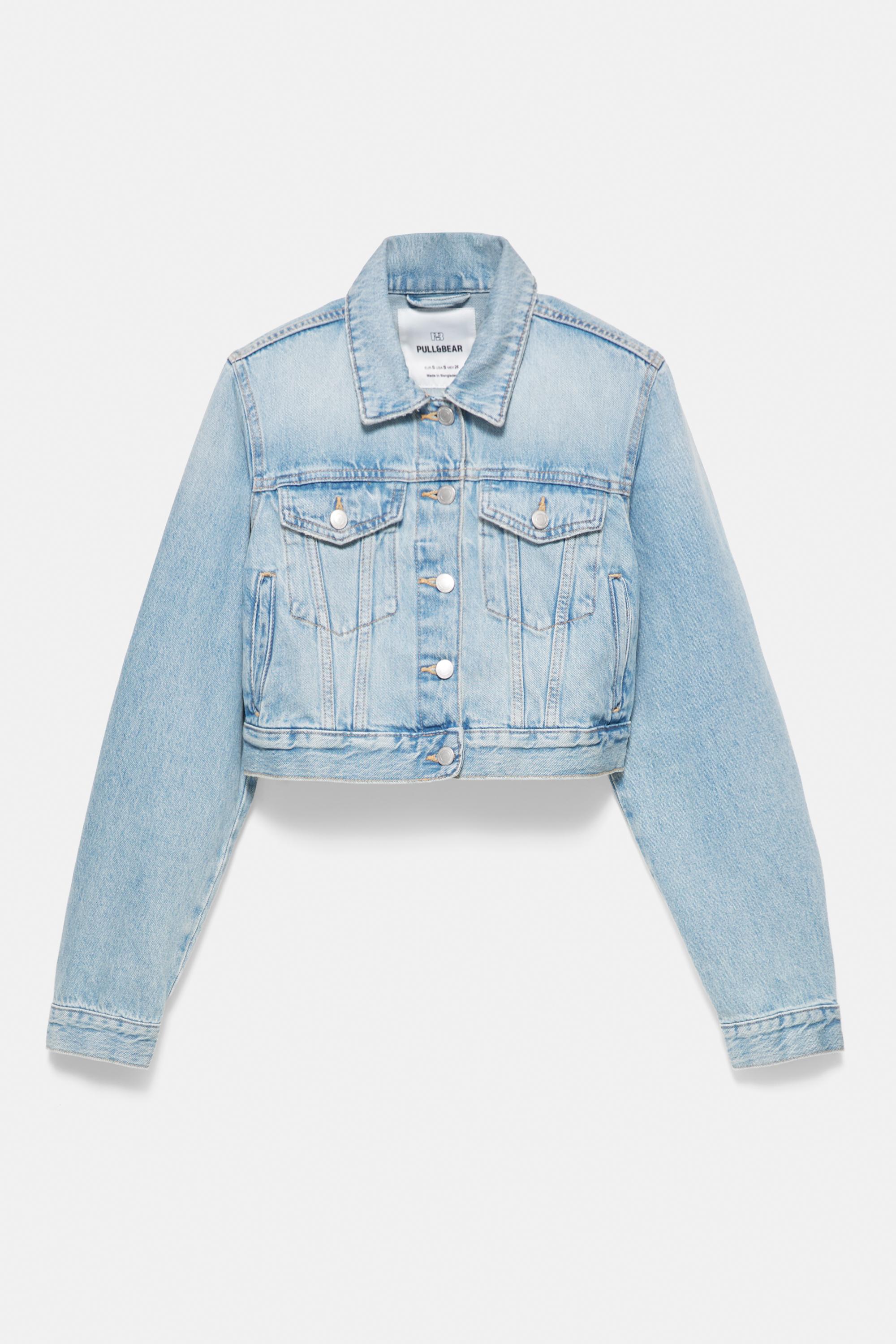 Cropped denim jacket — Pale blue
