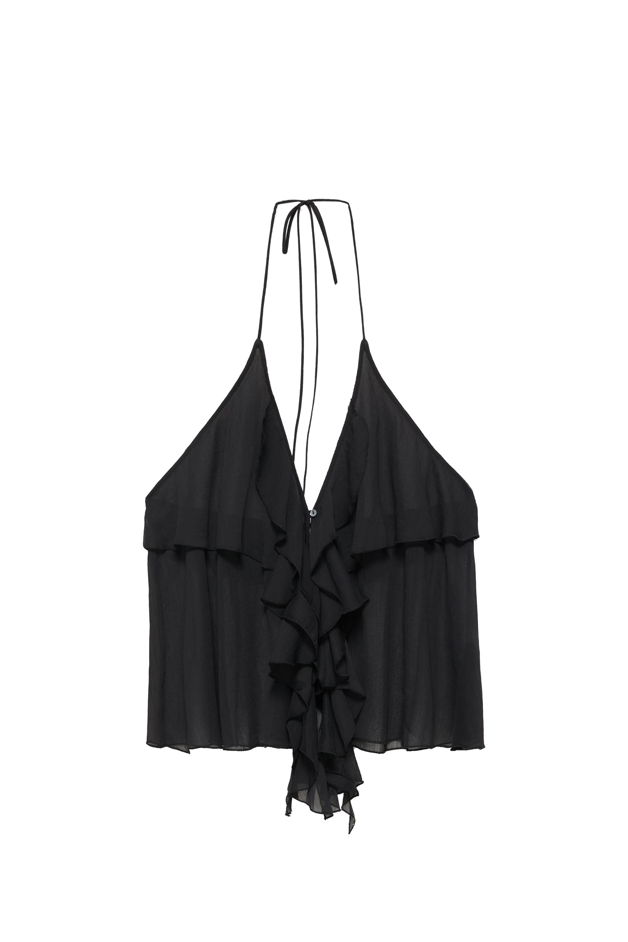 Pull&Bear Volanlı halter top görsel 3