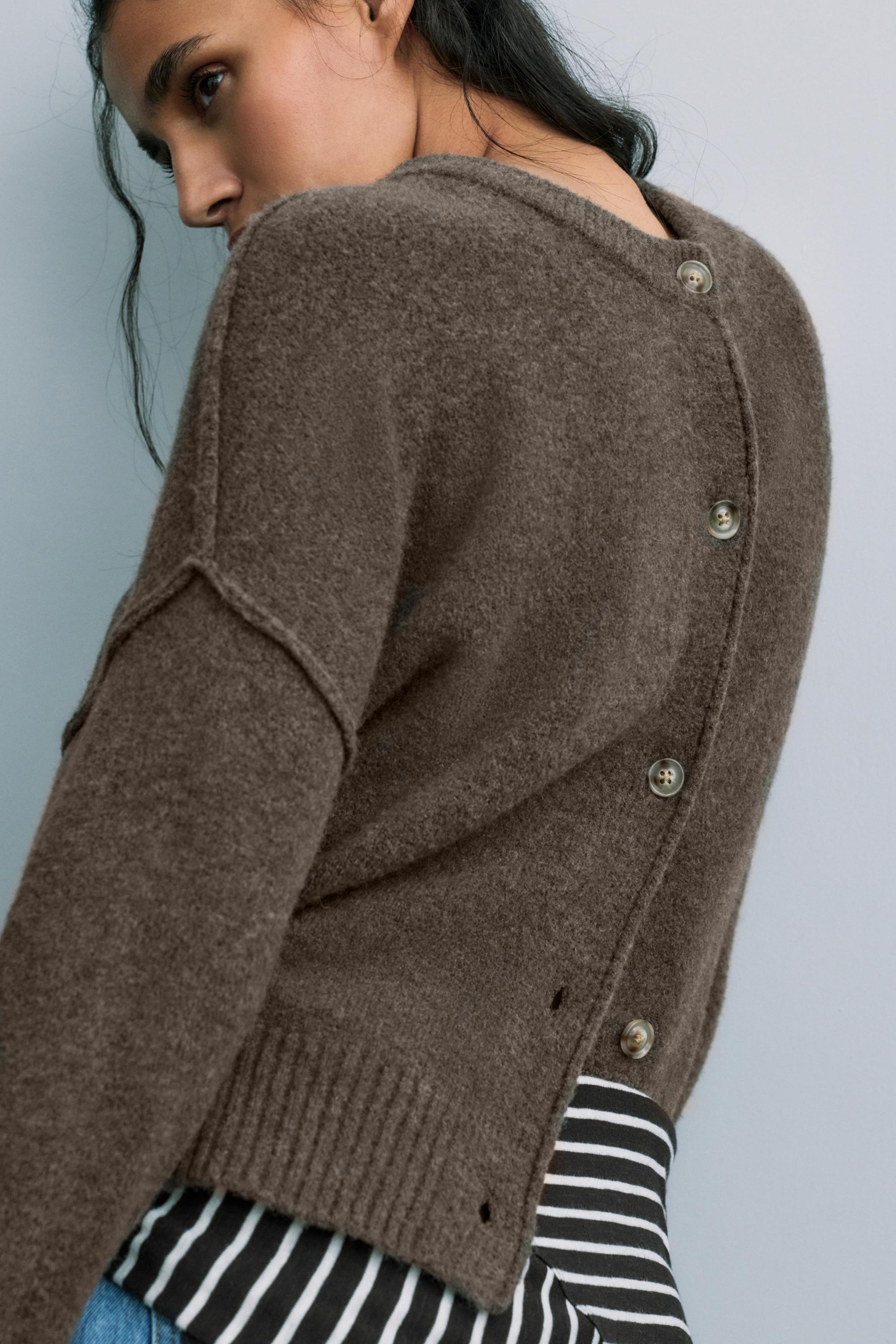 Soft knit cardigan — Brown