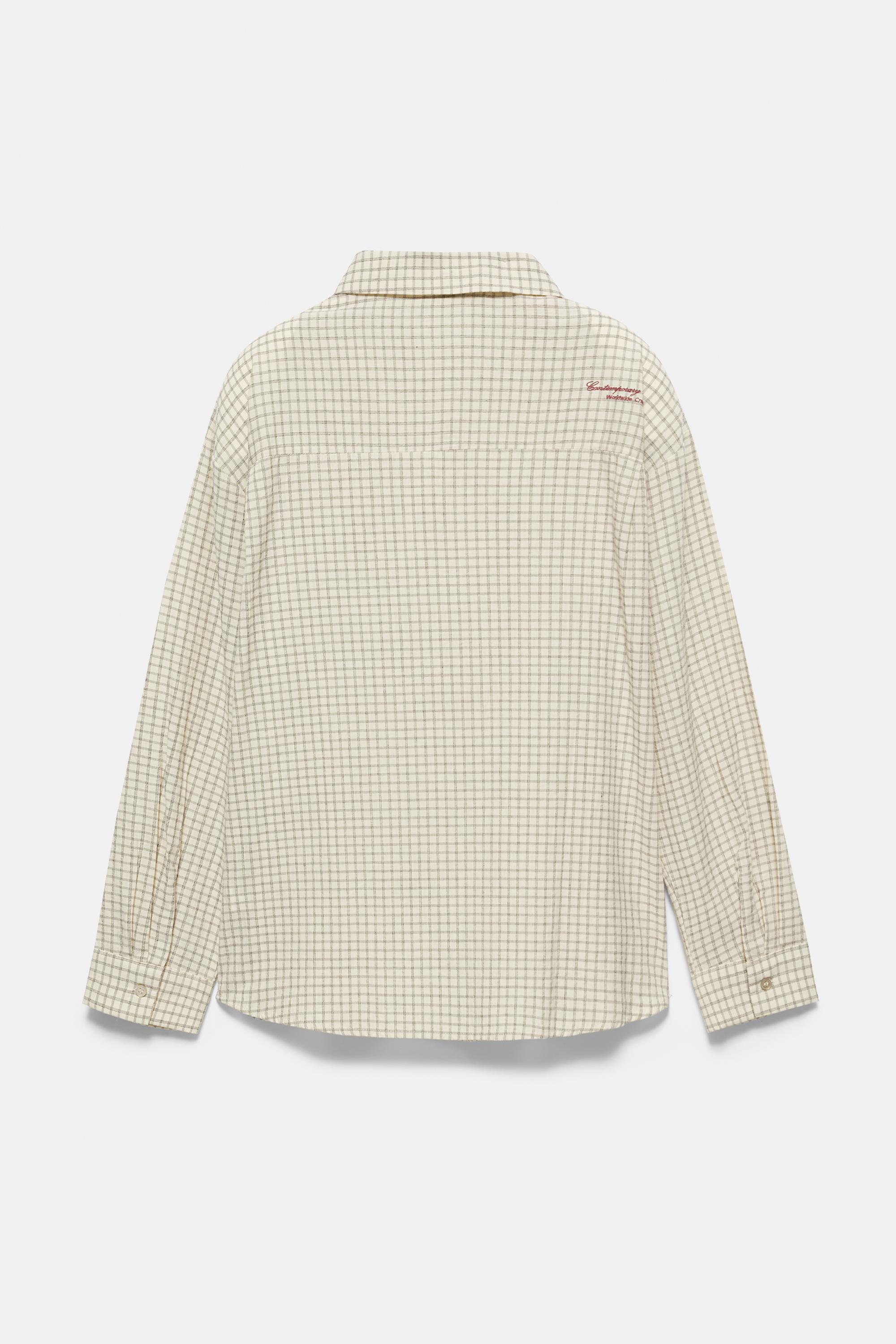 Check shirt with pocket — Vanilla