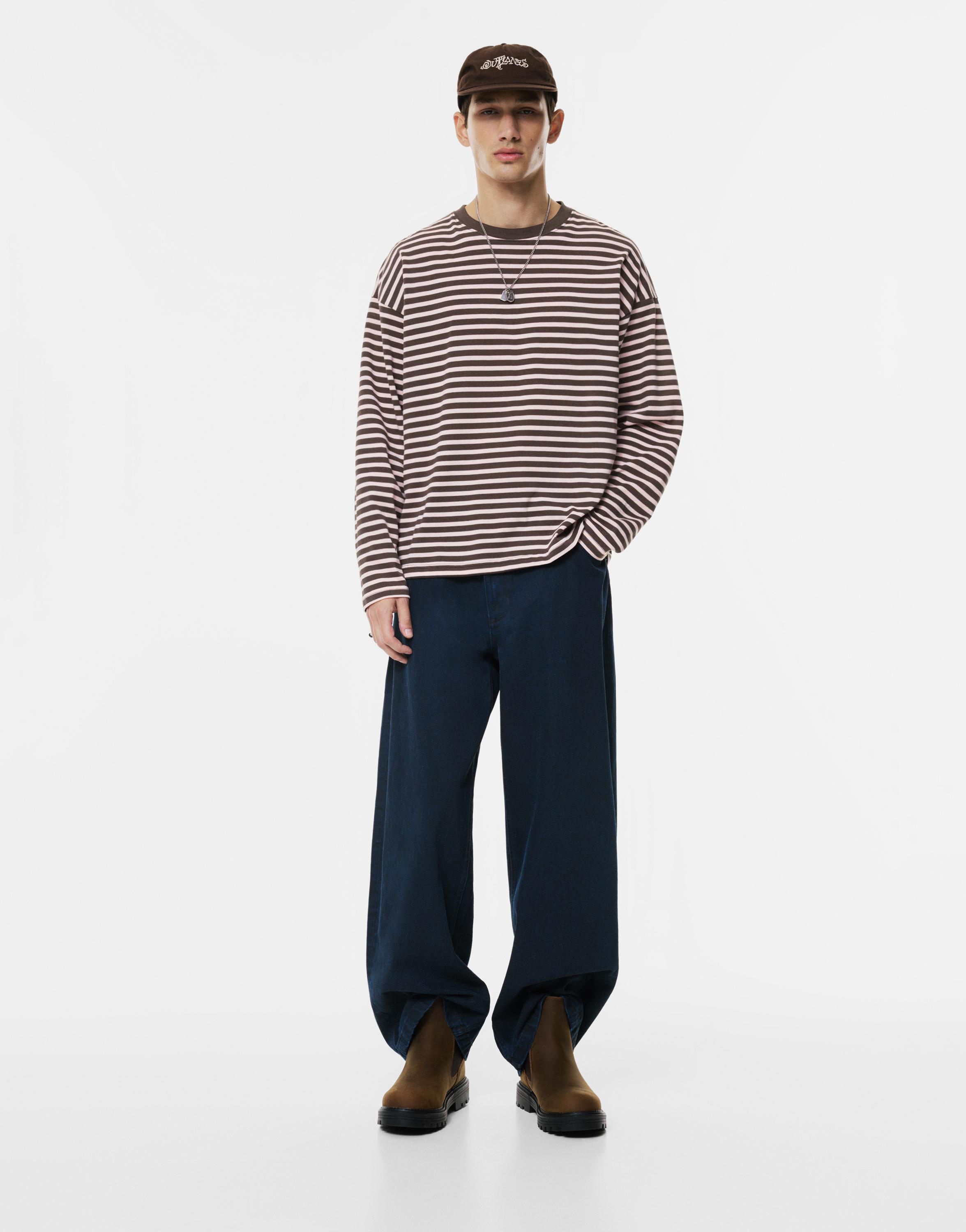 Çizgili uzun kollu t-shirt - Görsel 8