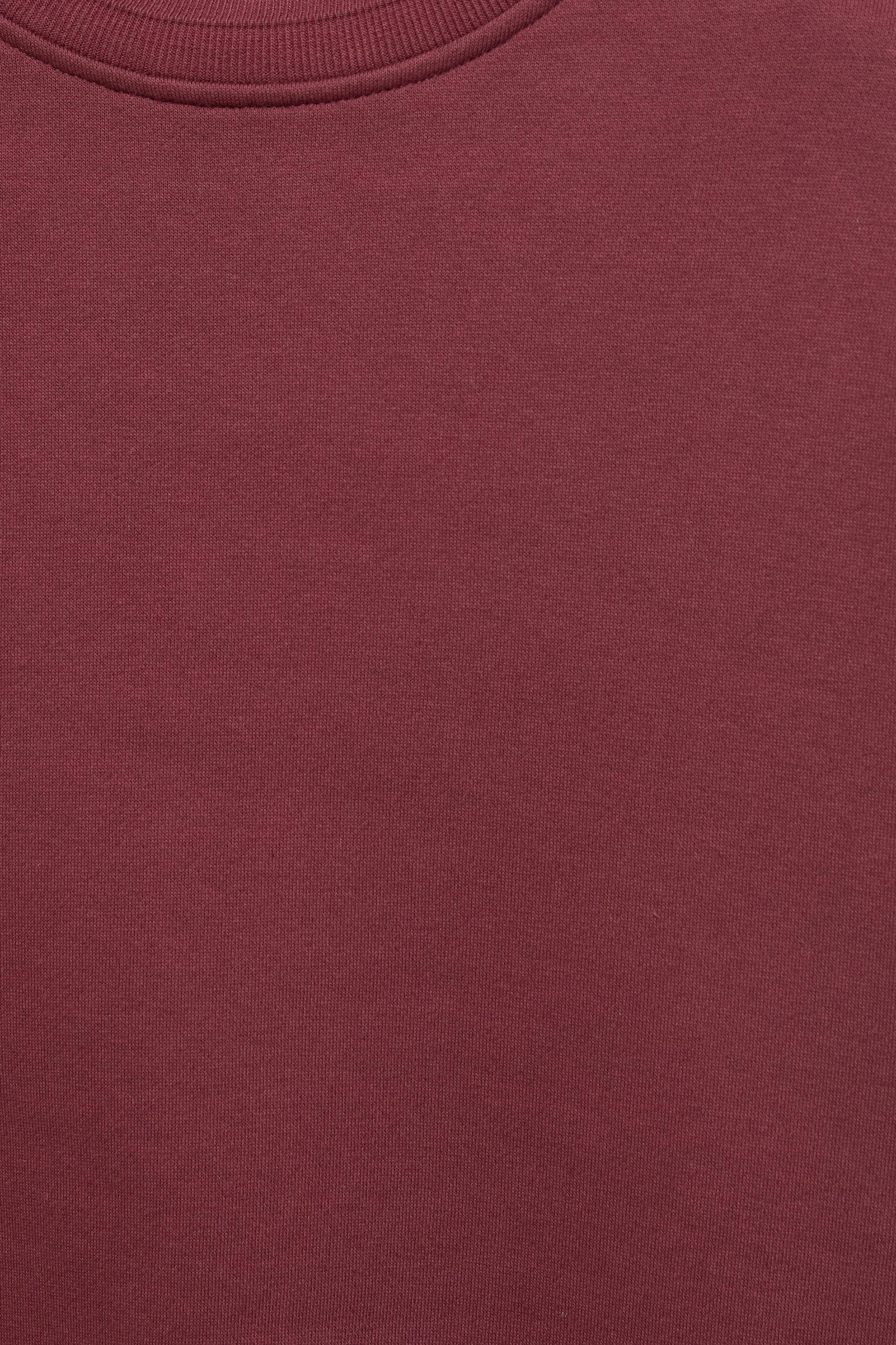 Relaxed fit round neck sweatshirt — Burgundy