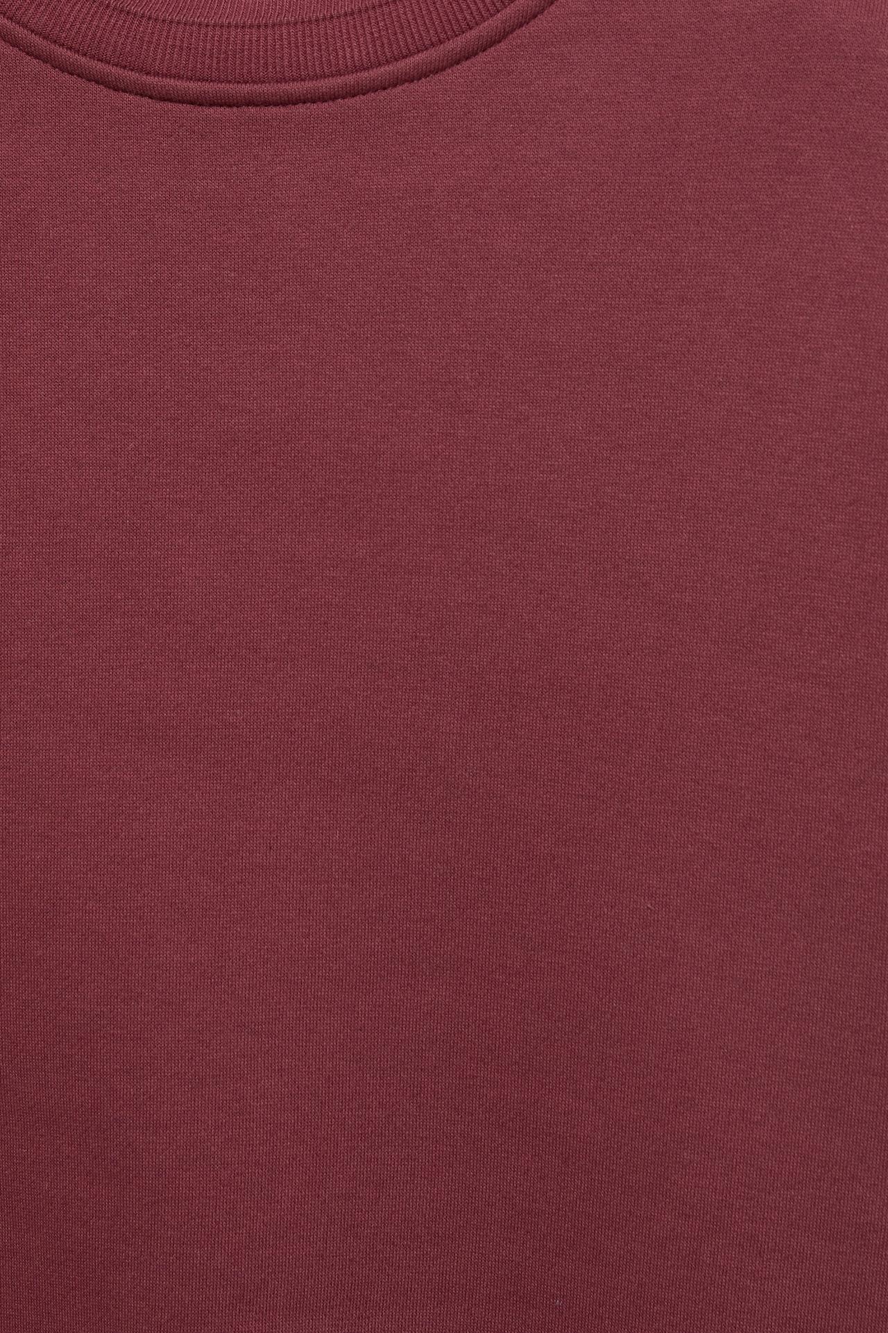 Relaxed fit round neck sweatshirt — Burgundy