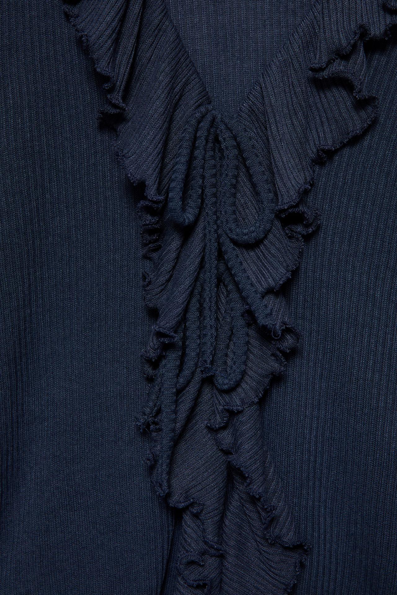 Long sleeve frill top — Navy