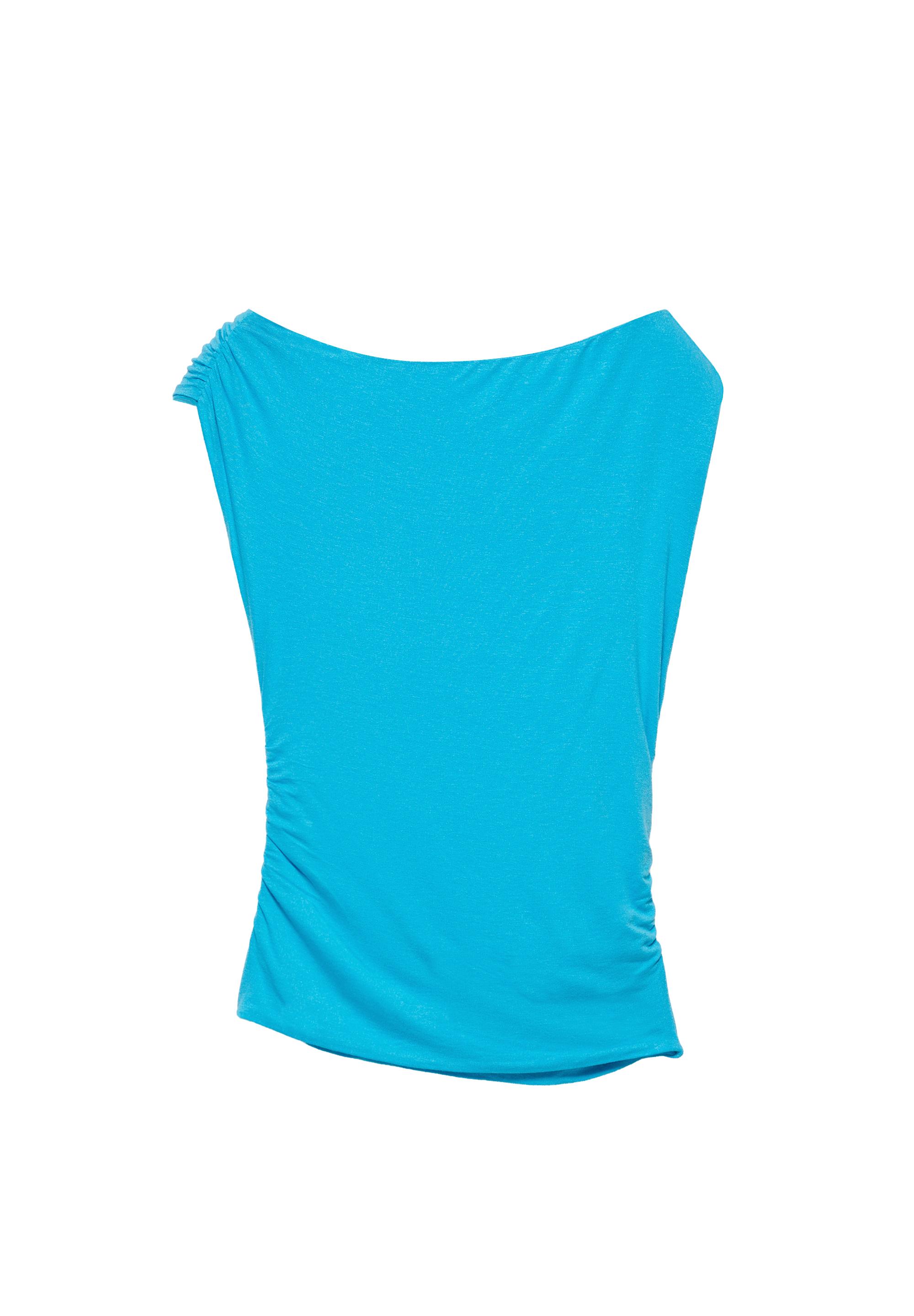 Gathered asymmetric top — Turquoise