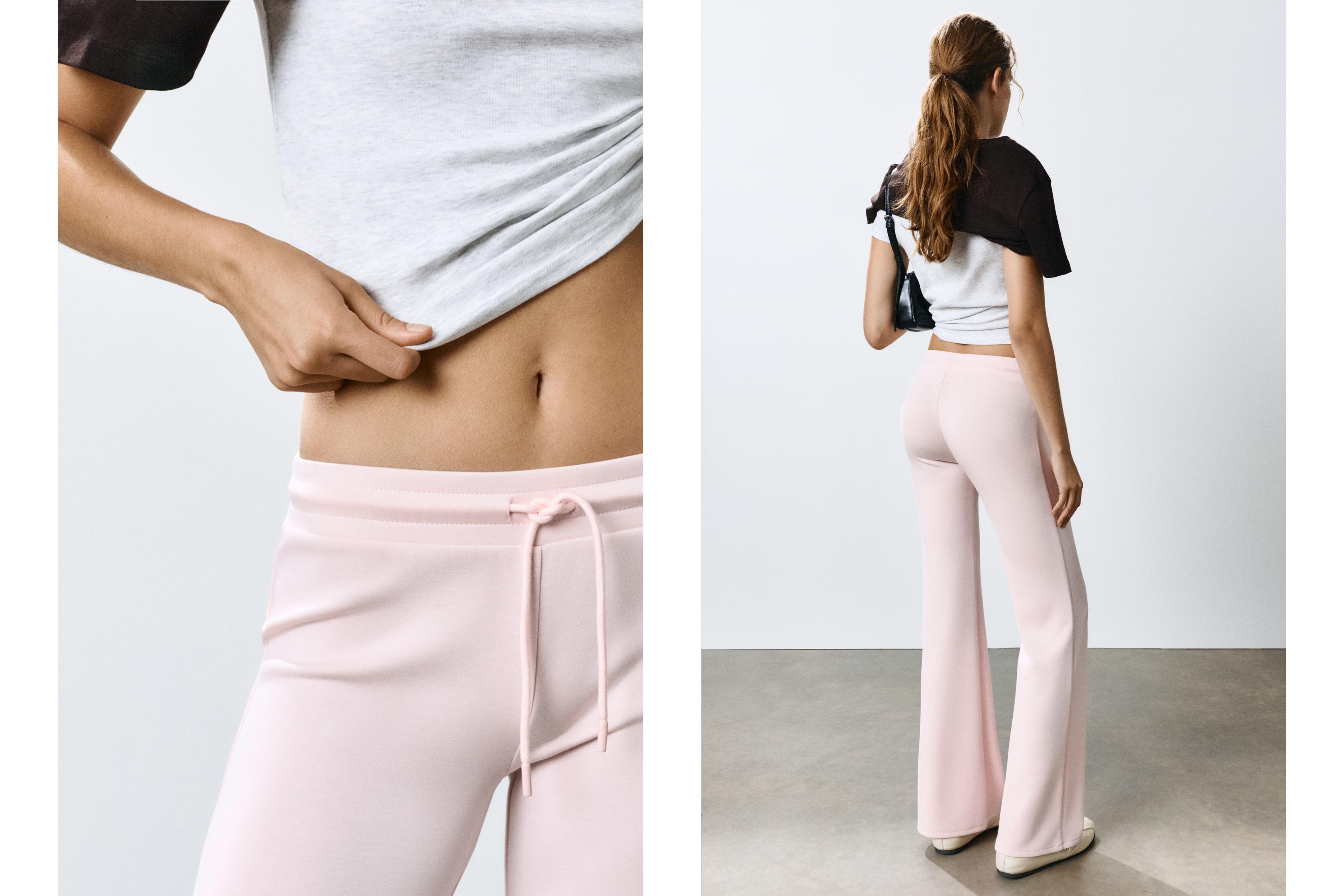 Modal flared trousers — Pastel pink