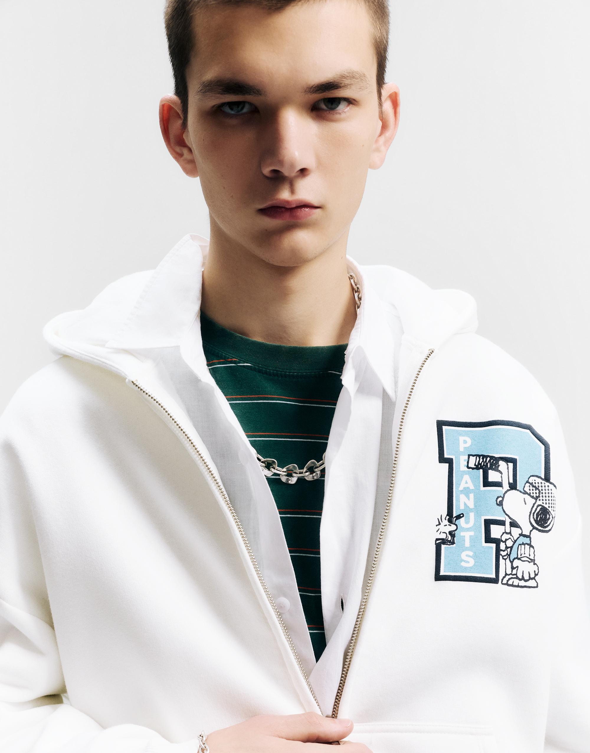 Fermuarlı kapüşonlu Peanuts sweatshirt - Görsel 13