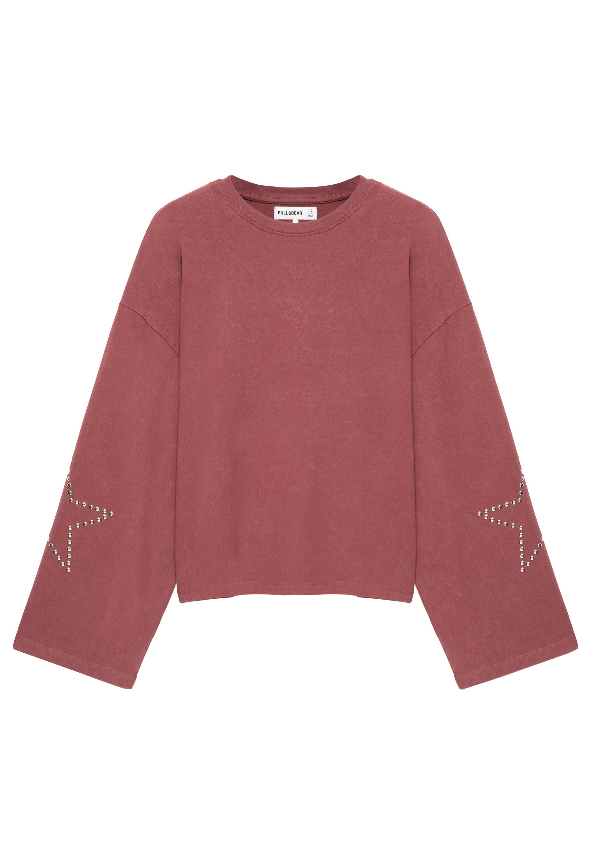 Stud star long sleeve T-shirt — Maroon