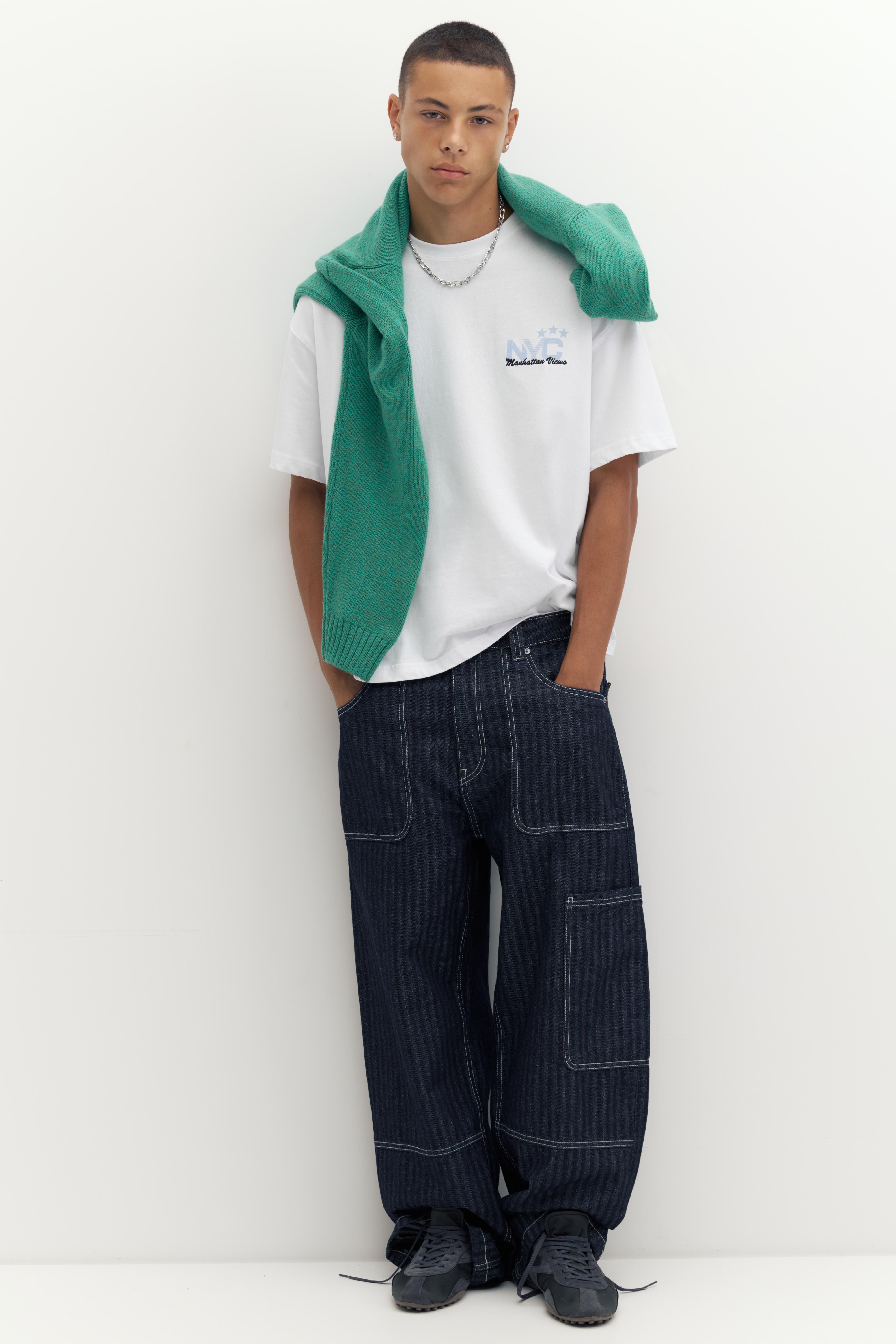 Pull&Bear STWD NYC grafikli tişört görsel 7