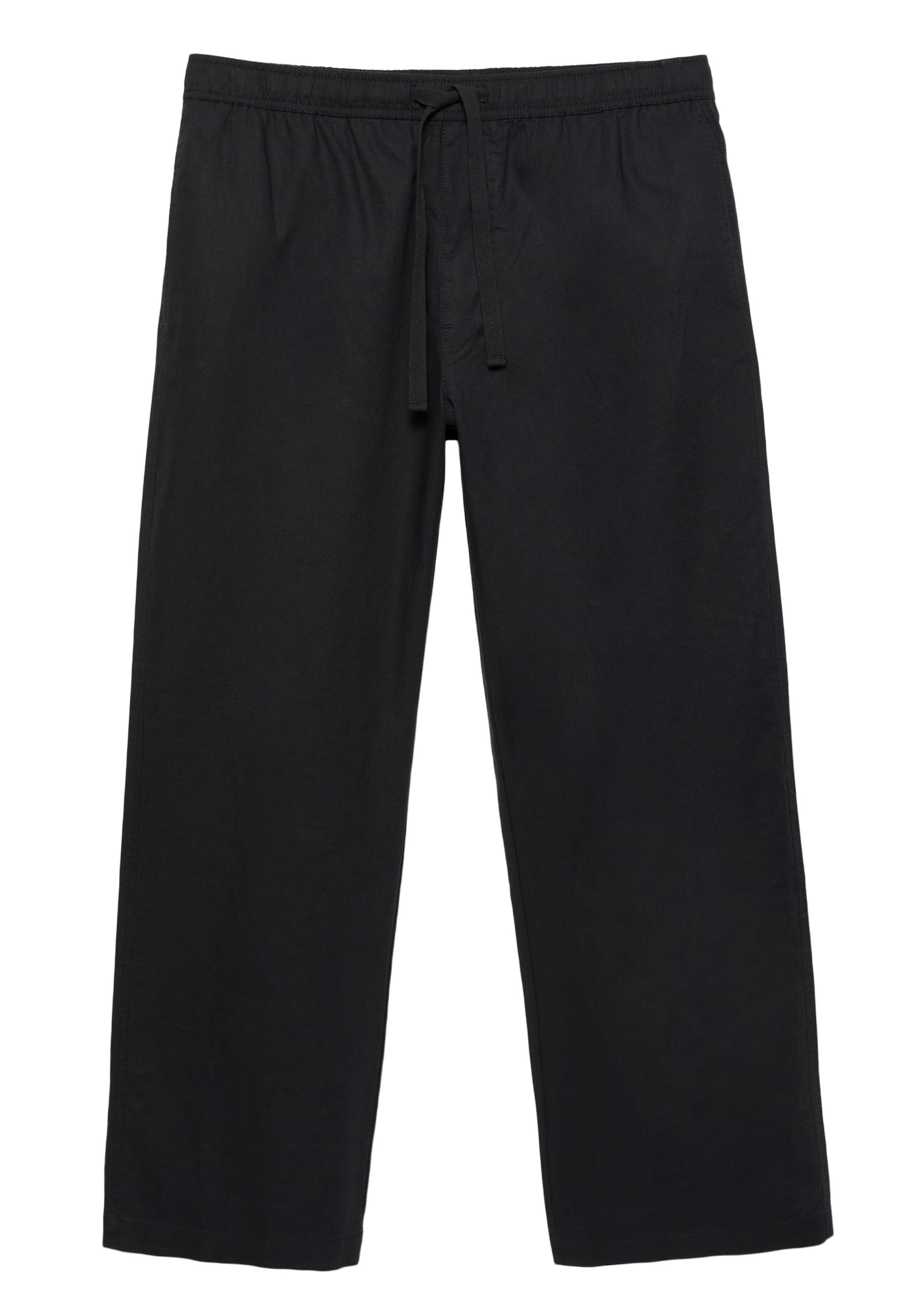 Linen blend jogger trousers — Black