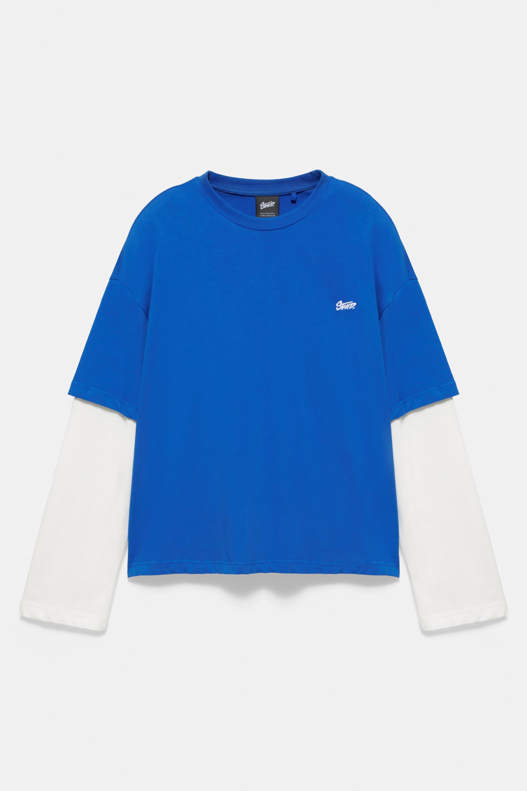 Double sleeve T-shirt — Deep blue (alternate view)